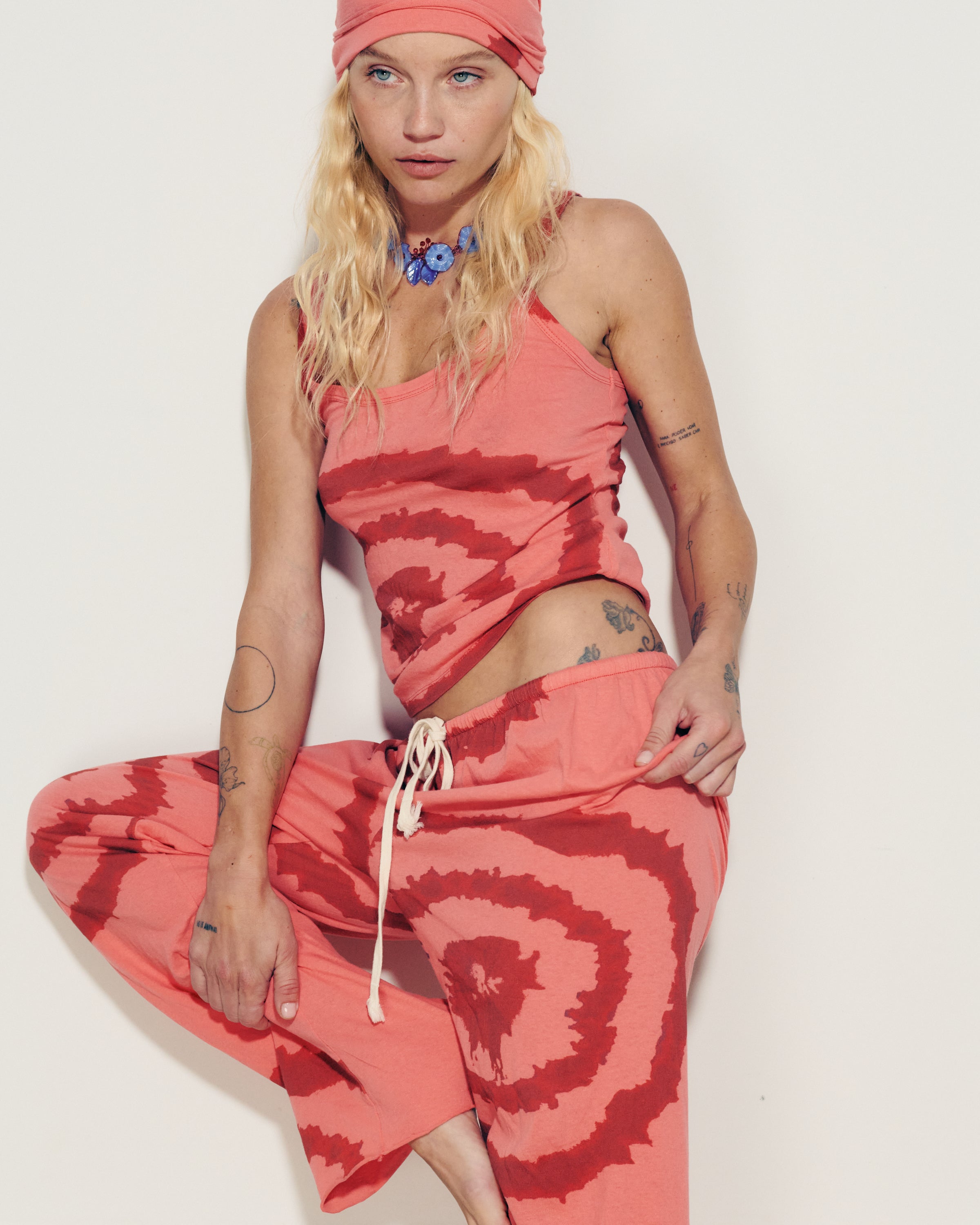 LORO TIE DYE PINK WITH RED PANTS
