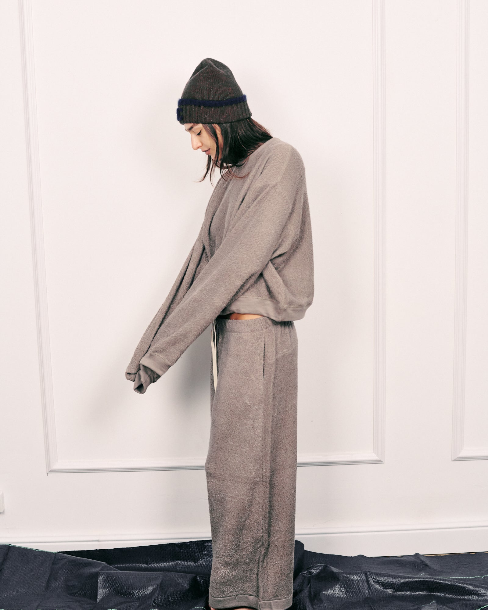 ARTHUR WIDE-LEG PANTS MONOCHROME GREY