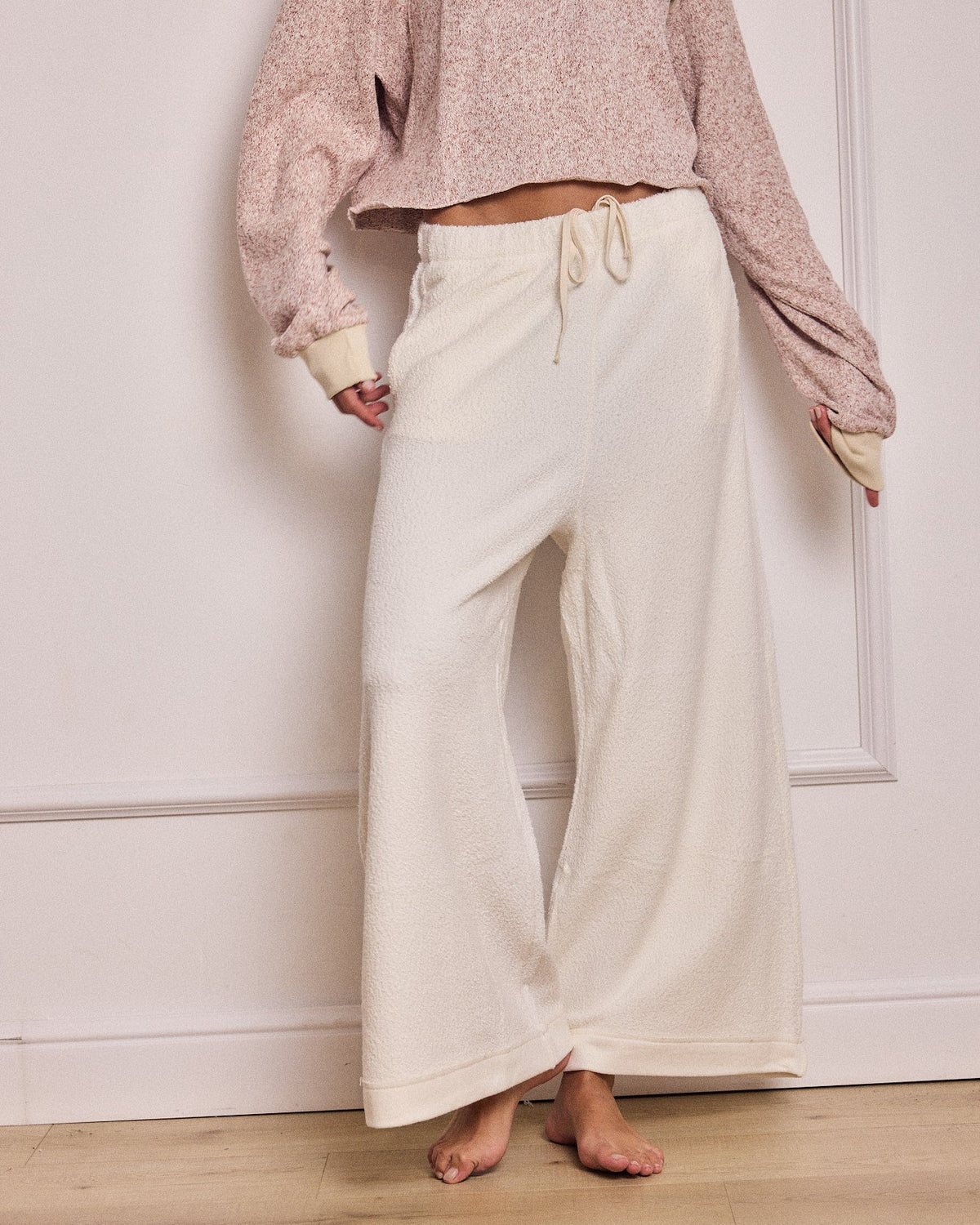 ARTHUR WIDE-LEG LIGHTWEIGHT PANTS CREAM