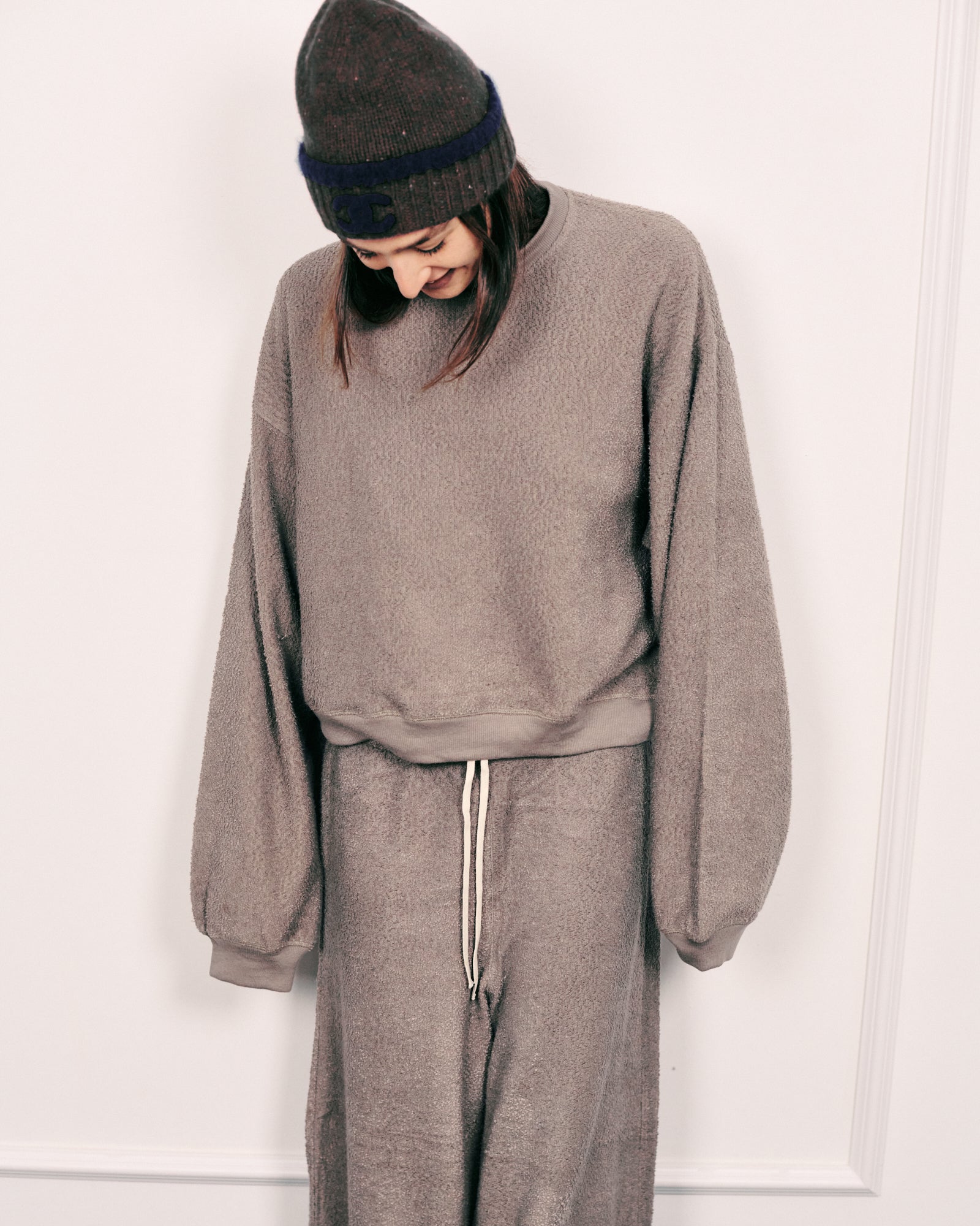 ARTHUR WIDE-LEG PANTS MONOCHROME GREY