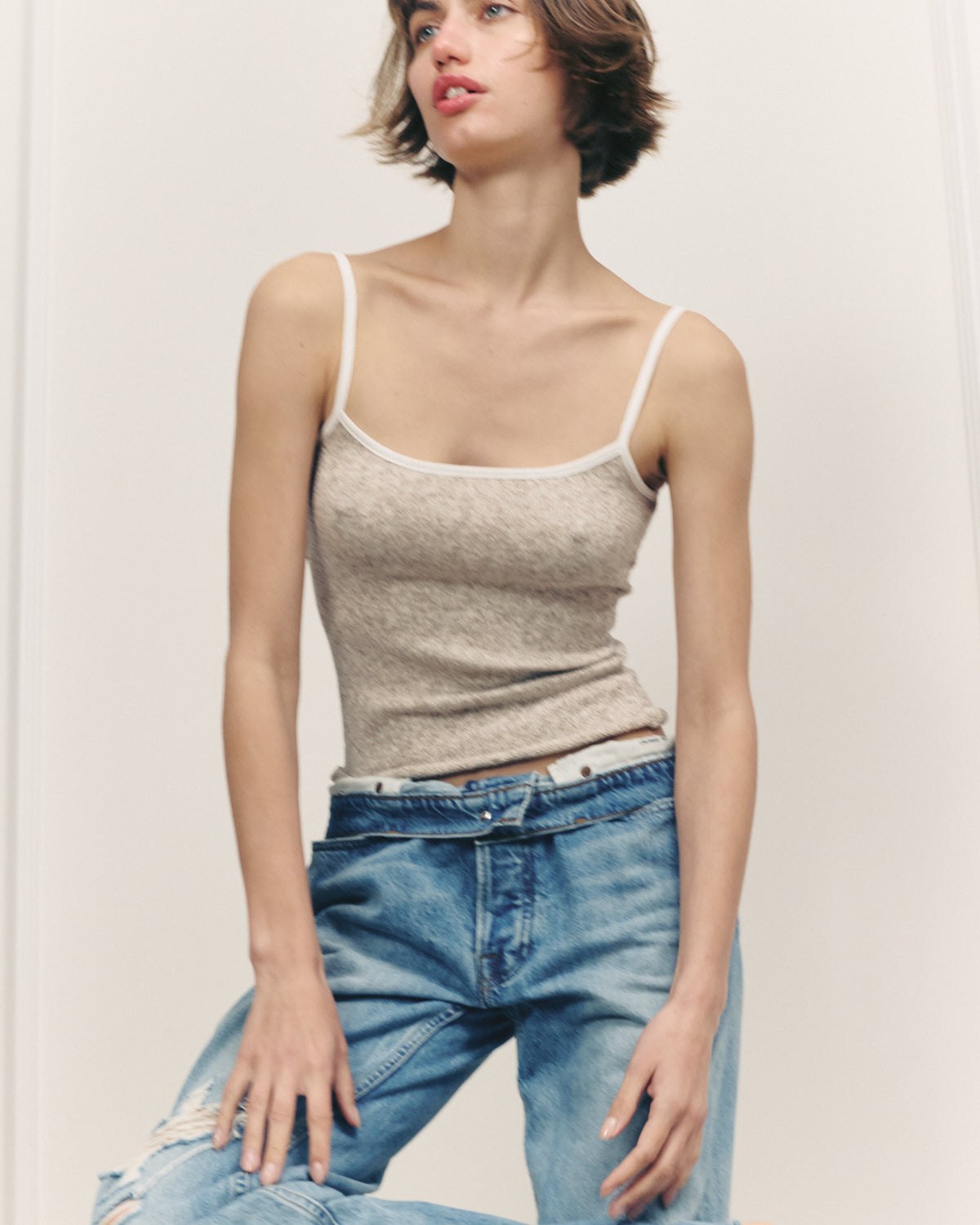 CHARLOTTE CREAMY OLIVE TANK