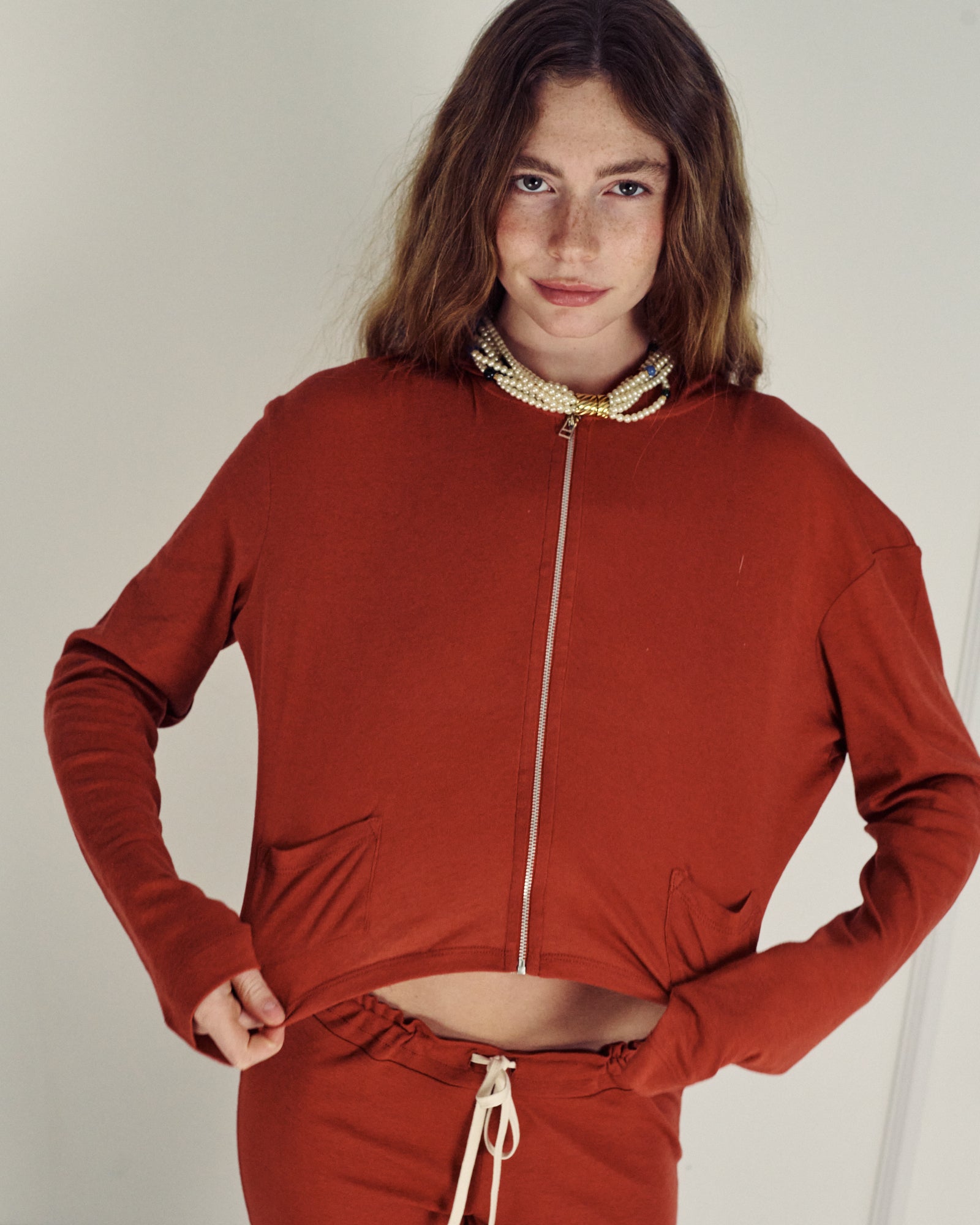 AUDREY DESERT RED CARDIGAN