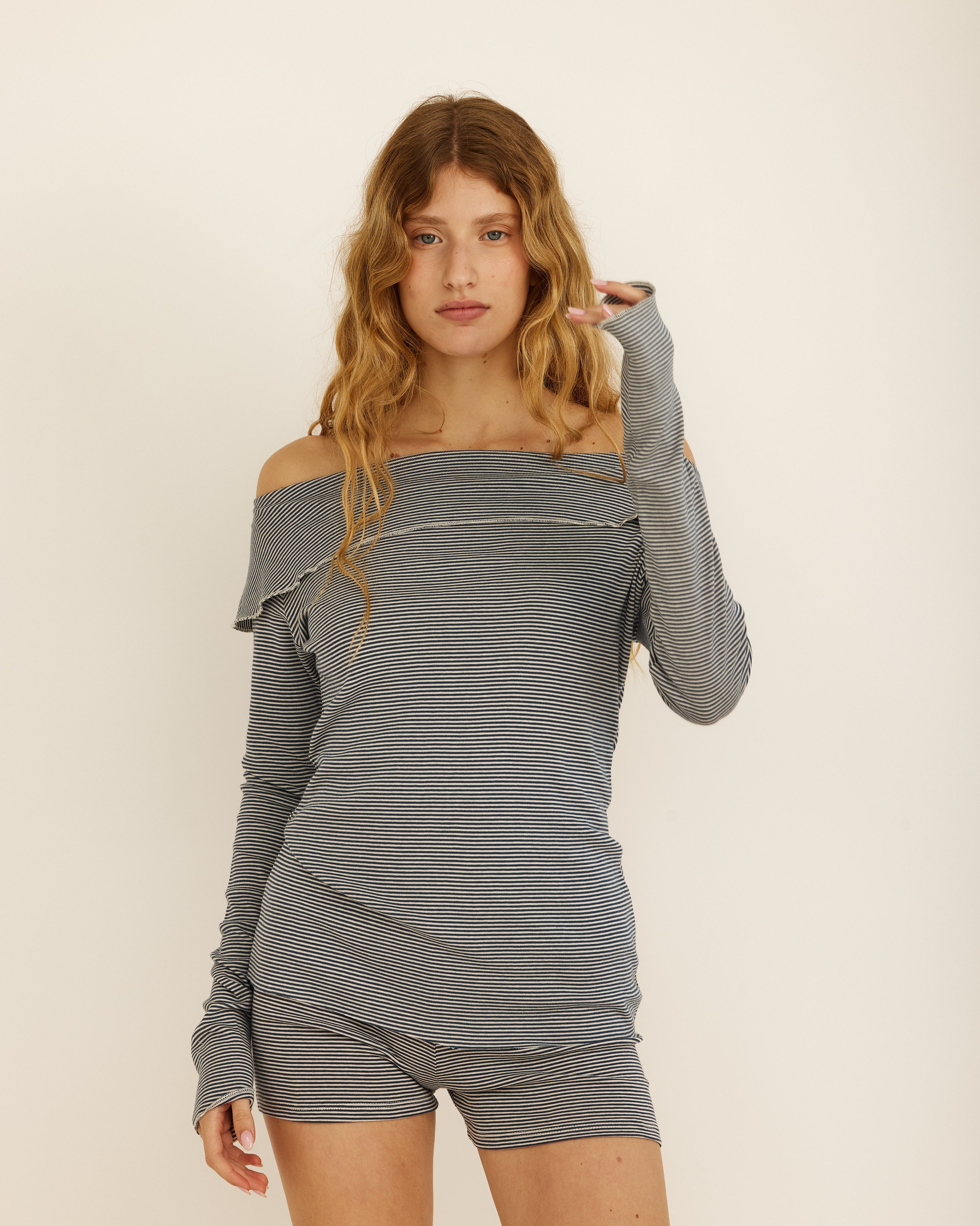 ANINA BLUE STRIPES TOP