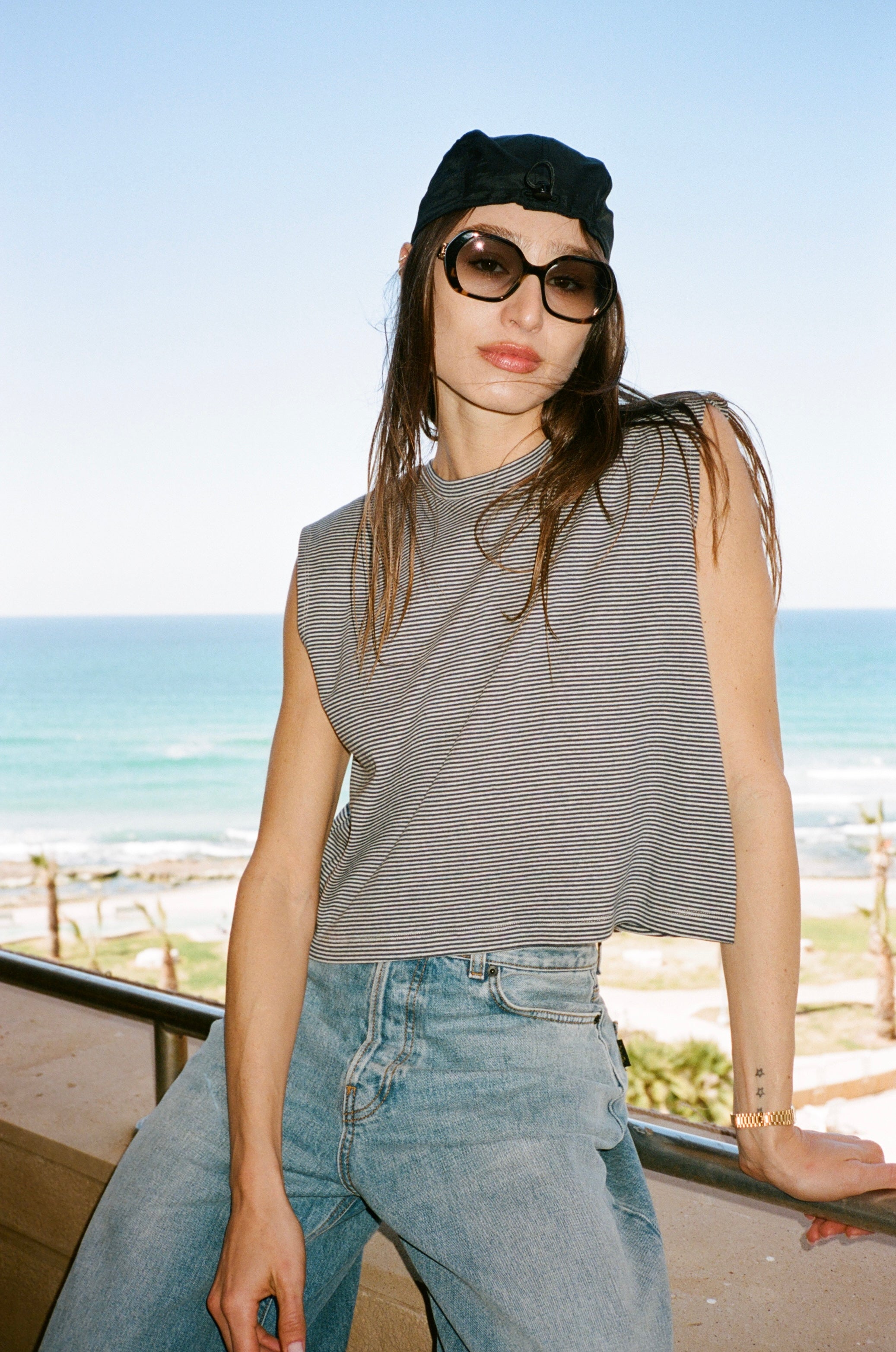 LIA TANK BLUE STRIPES