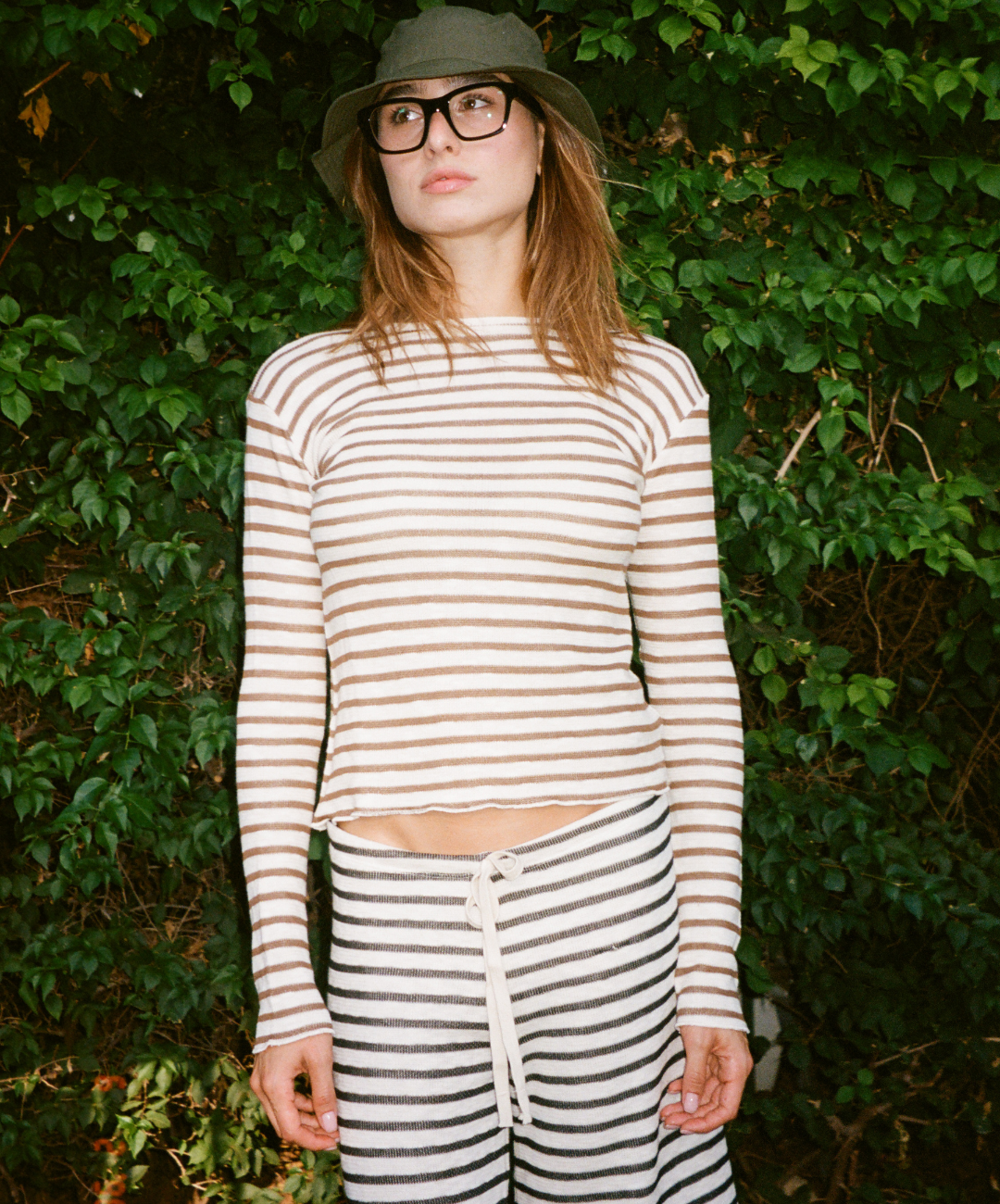 BRUNA T BROWN STRIPES SHIRT