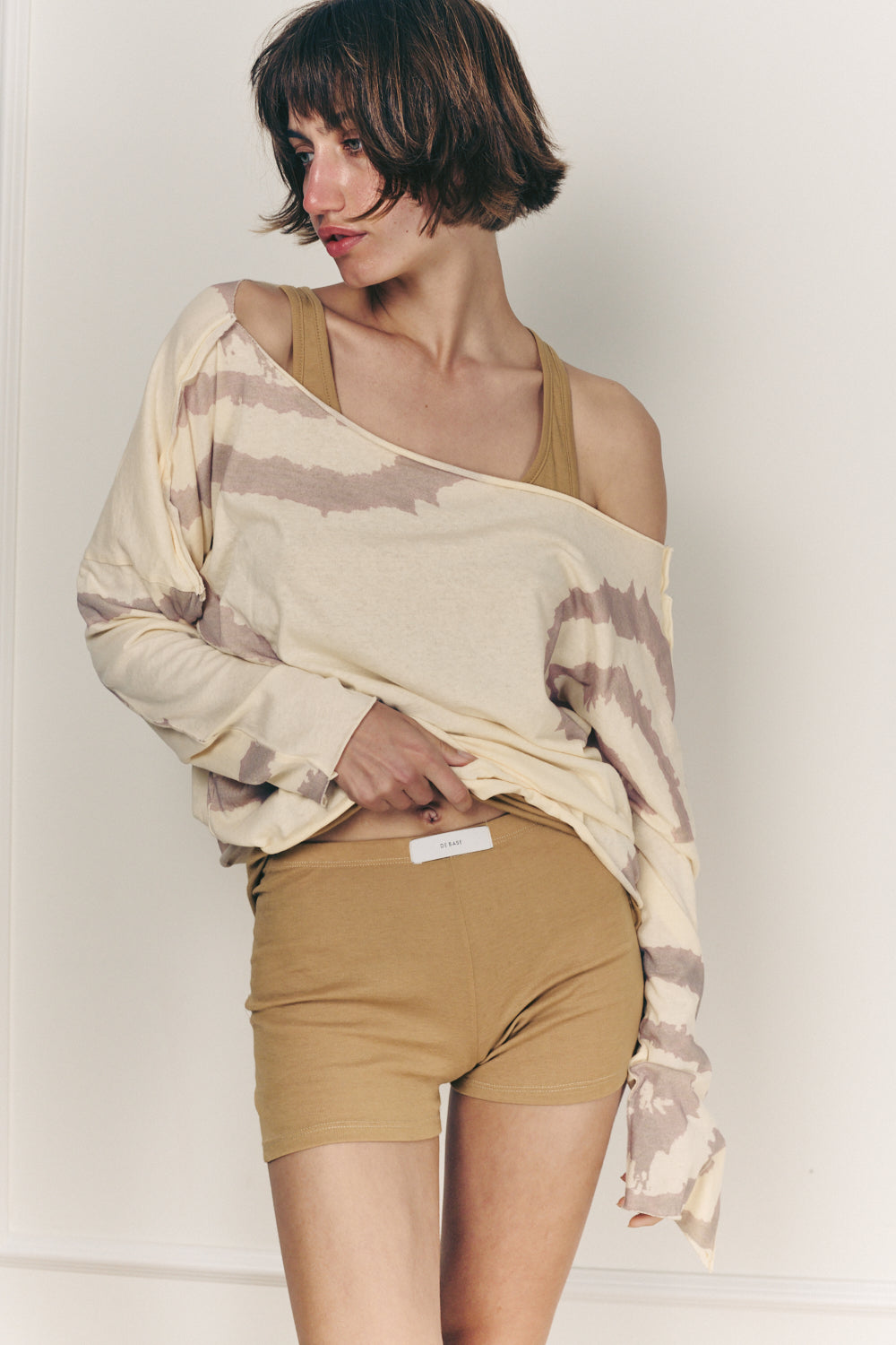 JACKSON BUTTER WITH MOKA OVER SIZE SHIRT