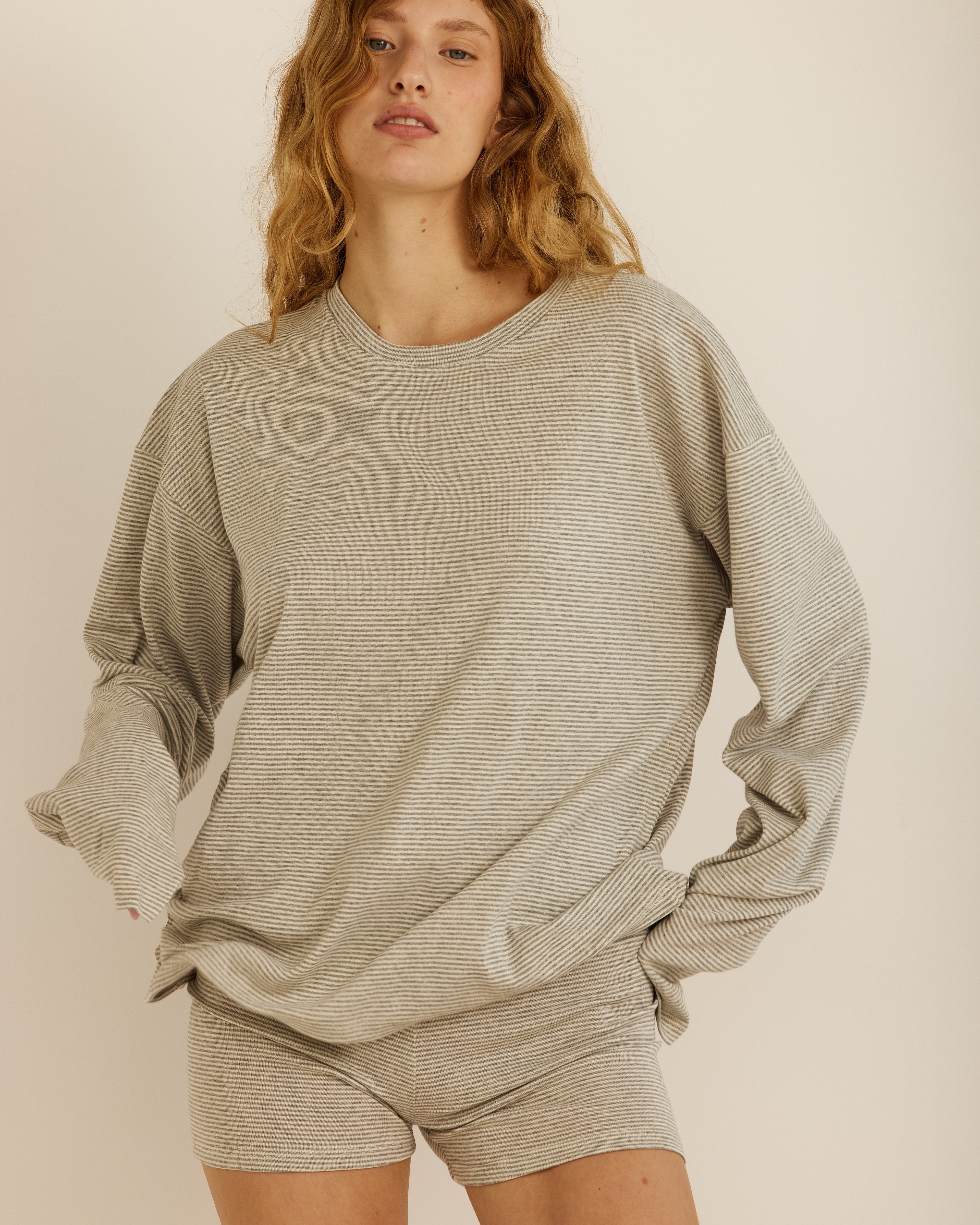 MAY AMERICAN GREY STRIPES SHIRT