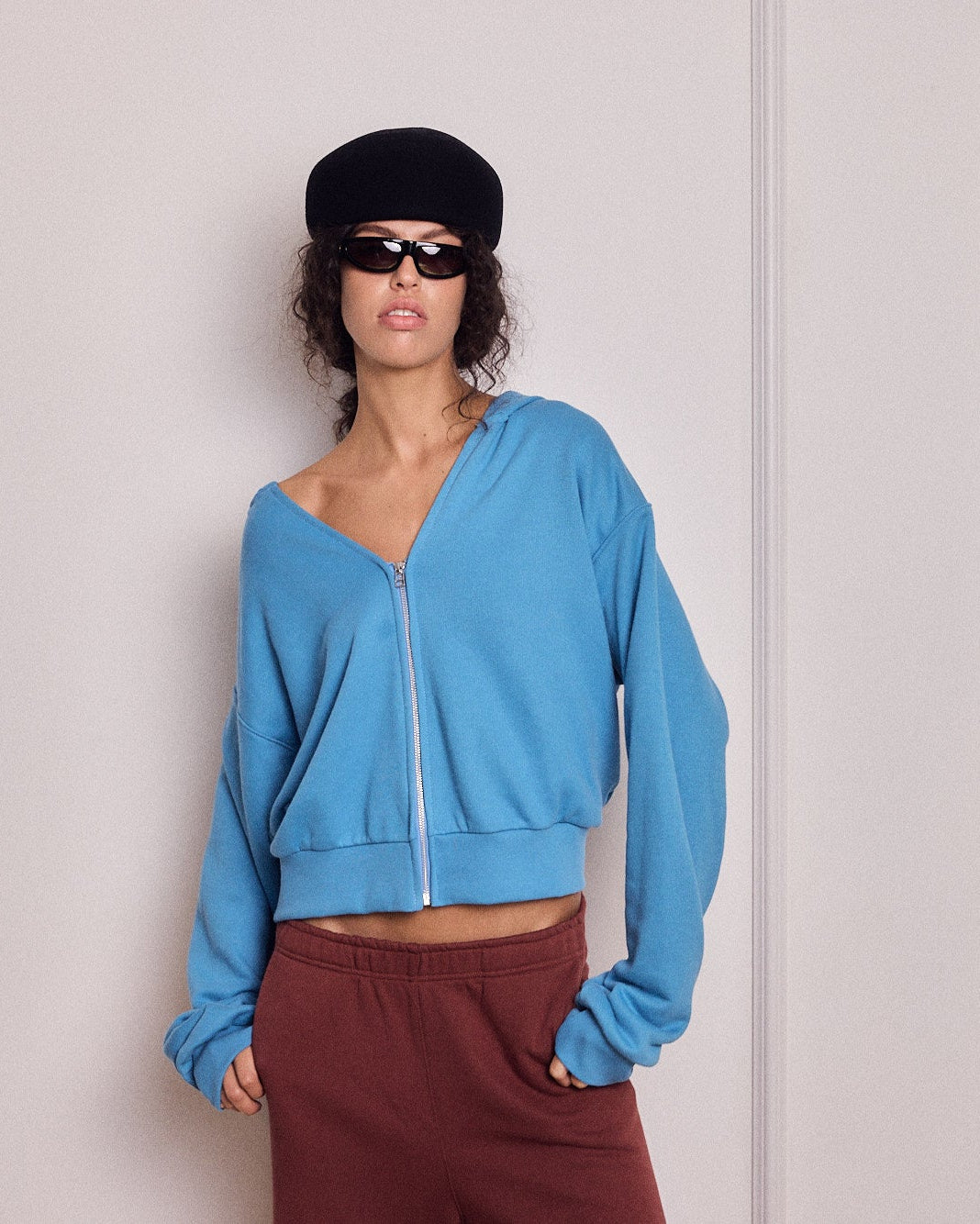 MIKEY ZIP HOODIE BLUE