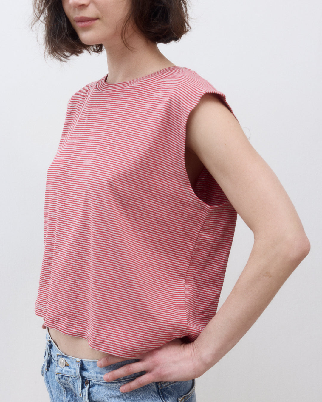 LIA TANK RED STRIPES