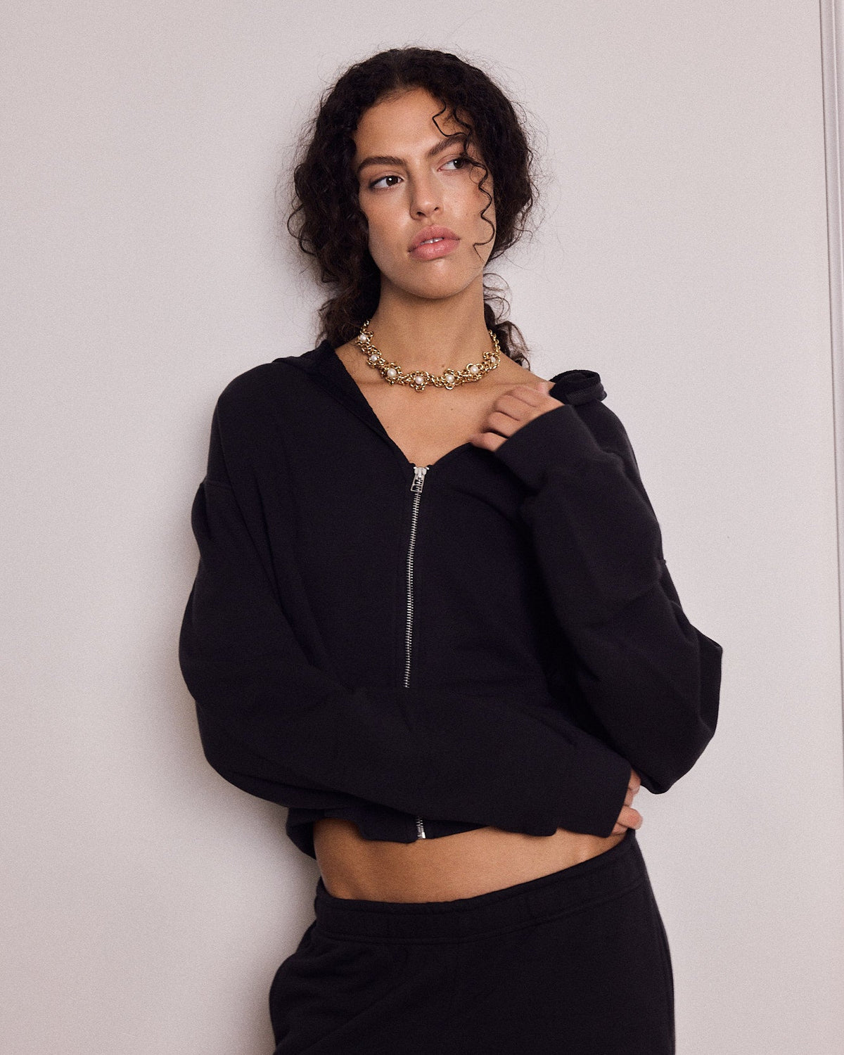 MIKEY ZIP HOODIE EASY BLACK