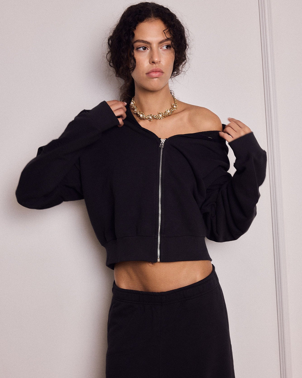 MIKEY ZIP HOODIE EASY BLACK