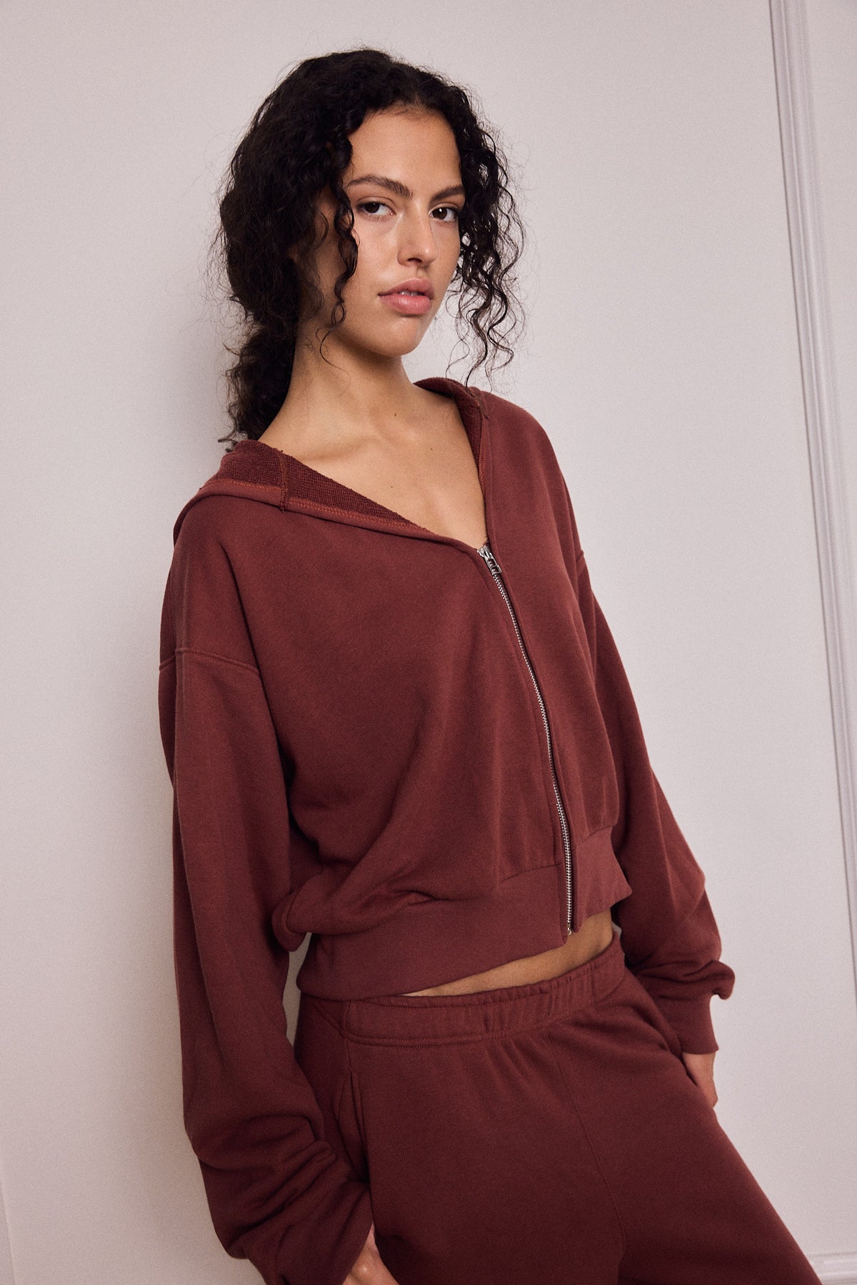 MIKEY ZIP HOODIE BURGUNDY