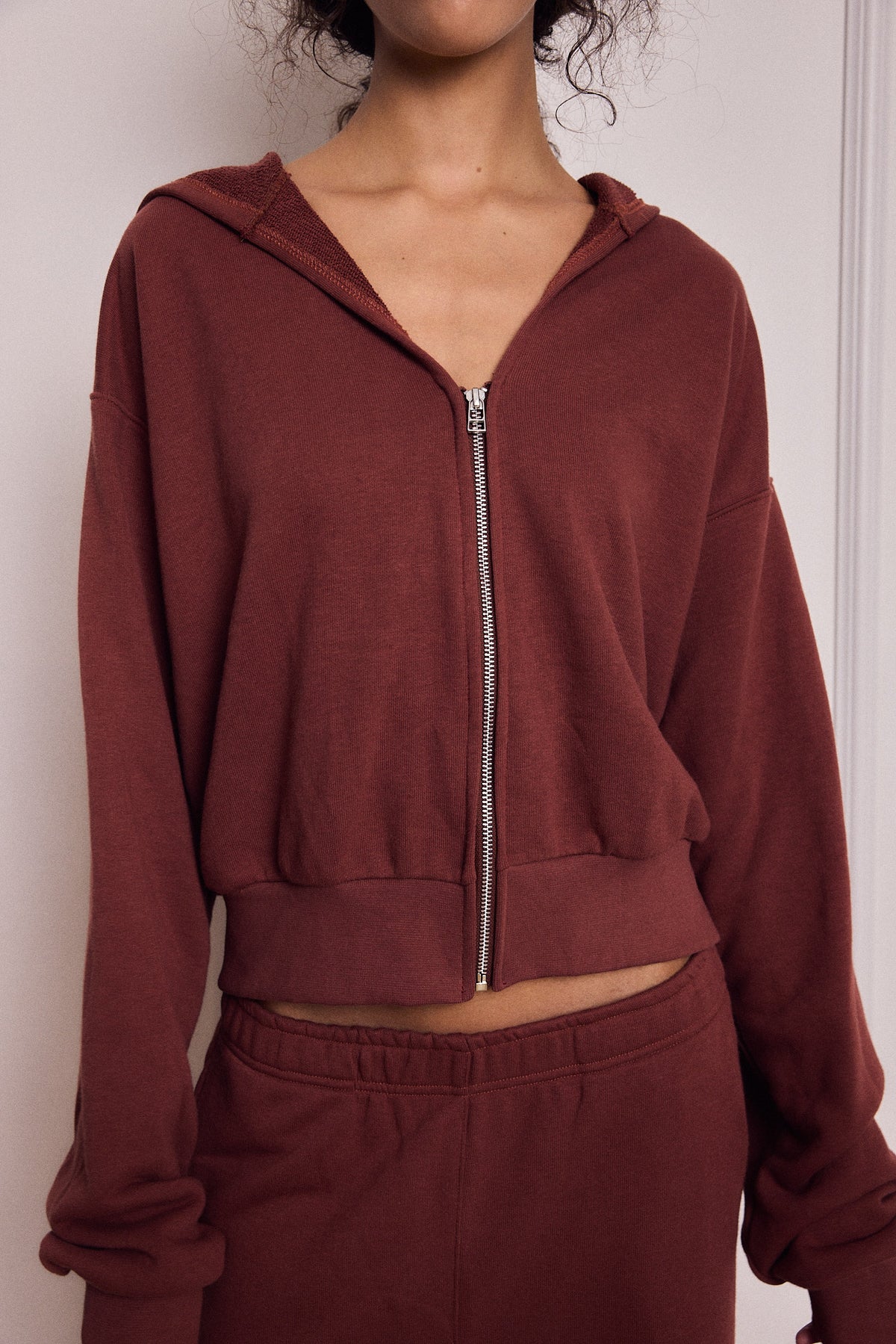 MIKEY ZIP HOODIE BURGUNDY