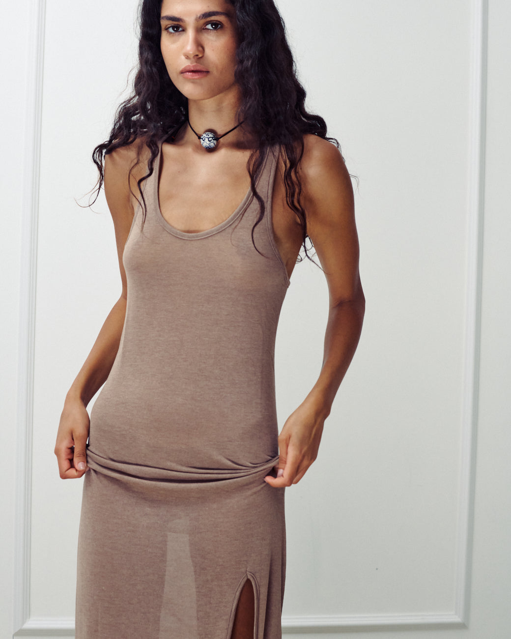 ANTONA MOKA KNIT DRESS