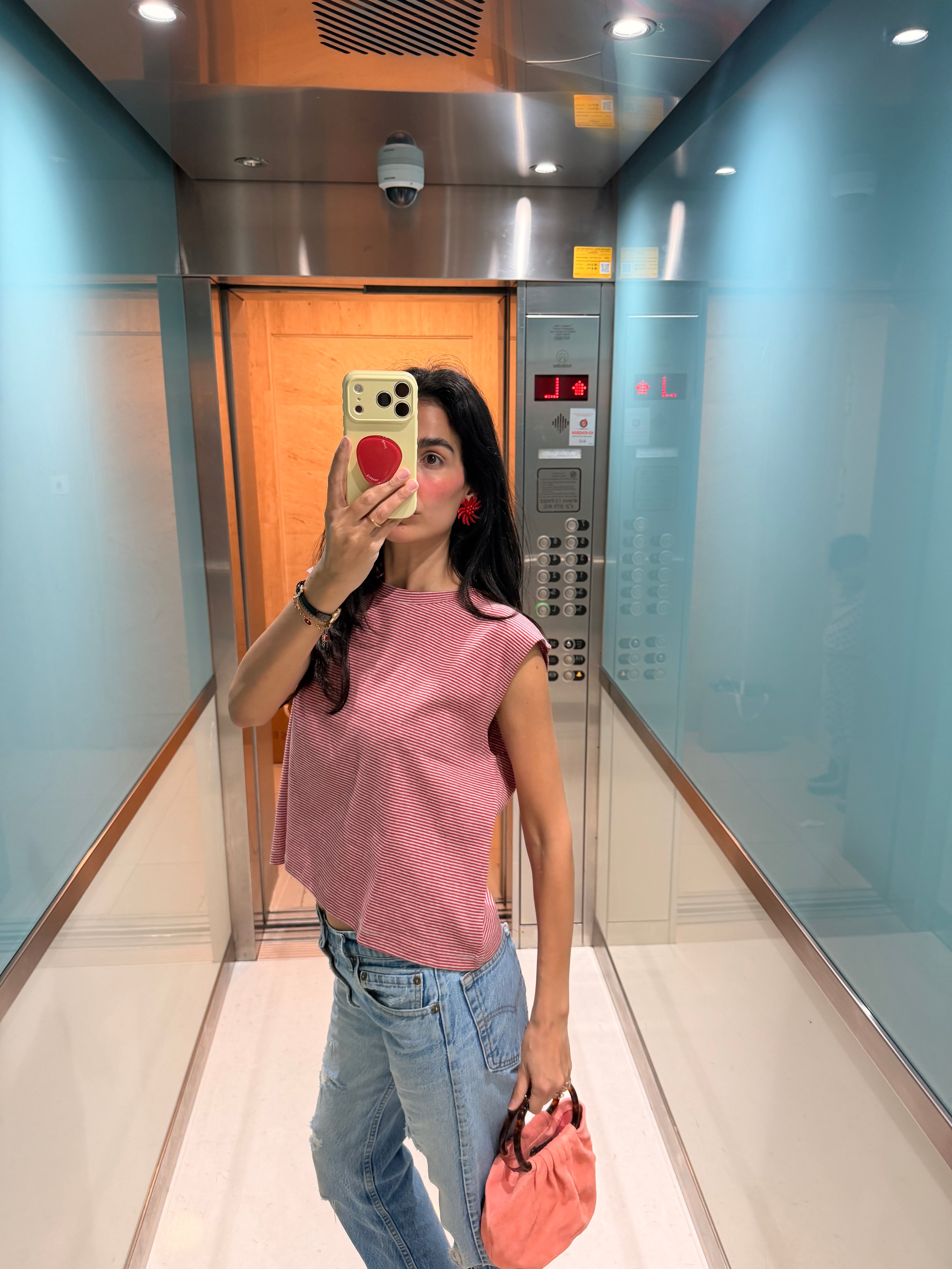 LIA TANK RED STRIPES