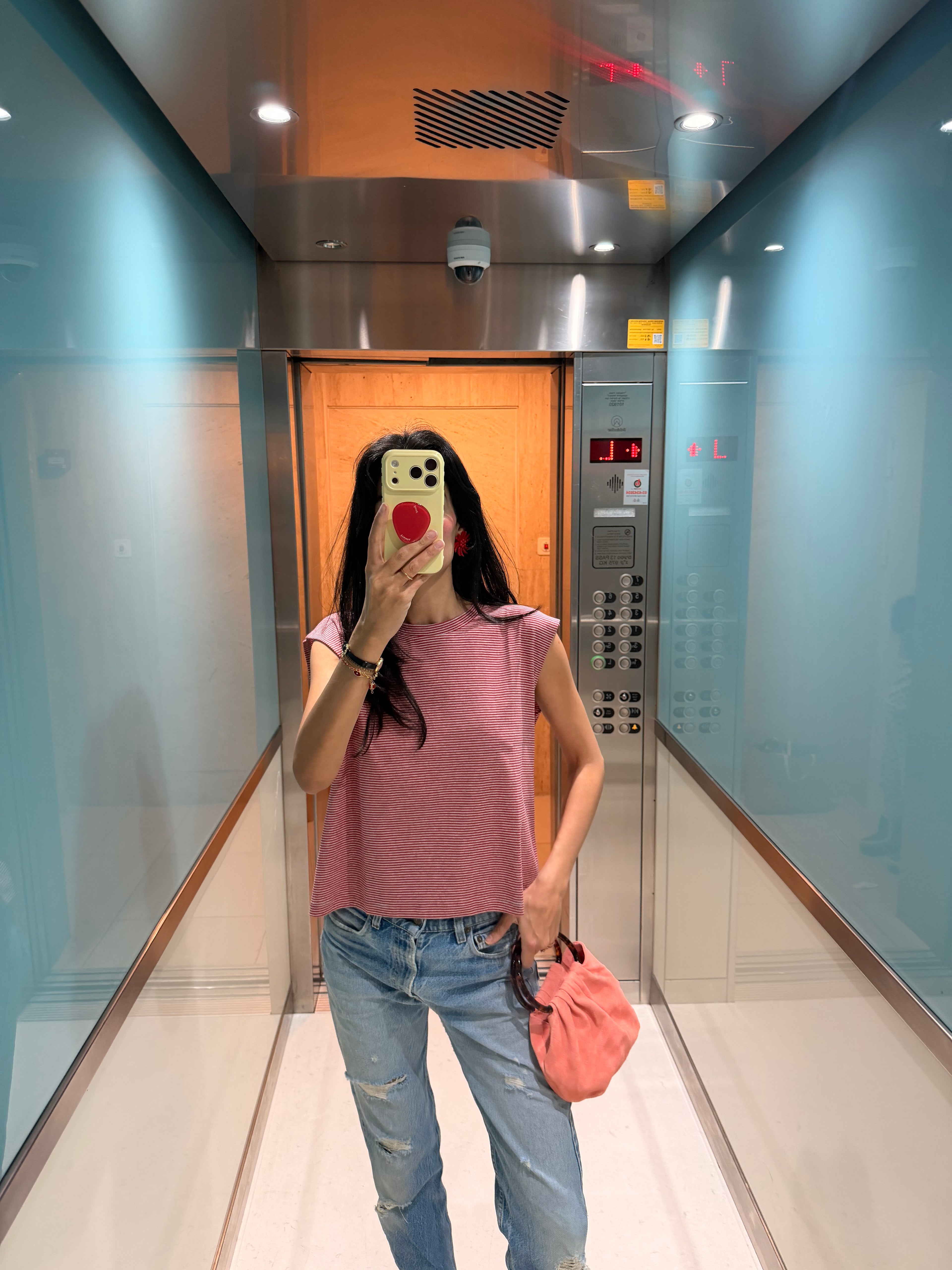 LIA TANK RED STRIPES