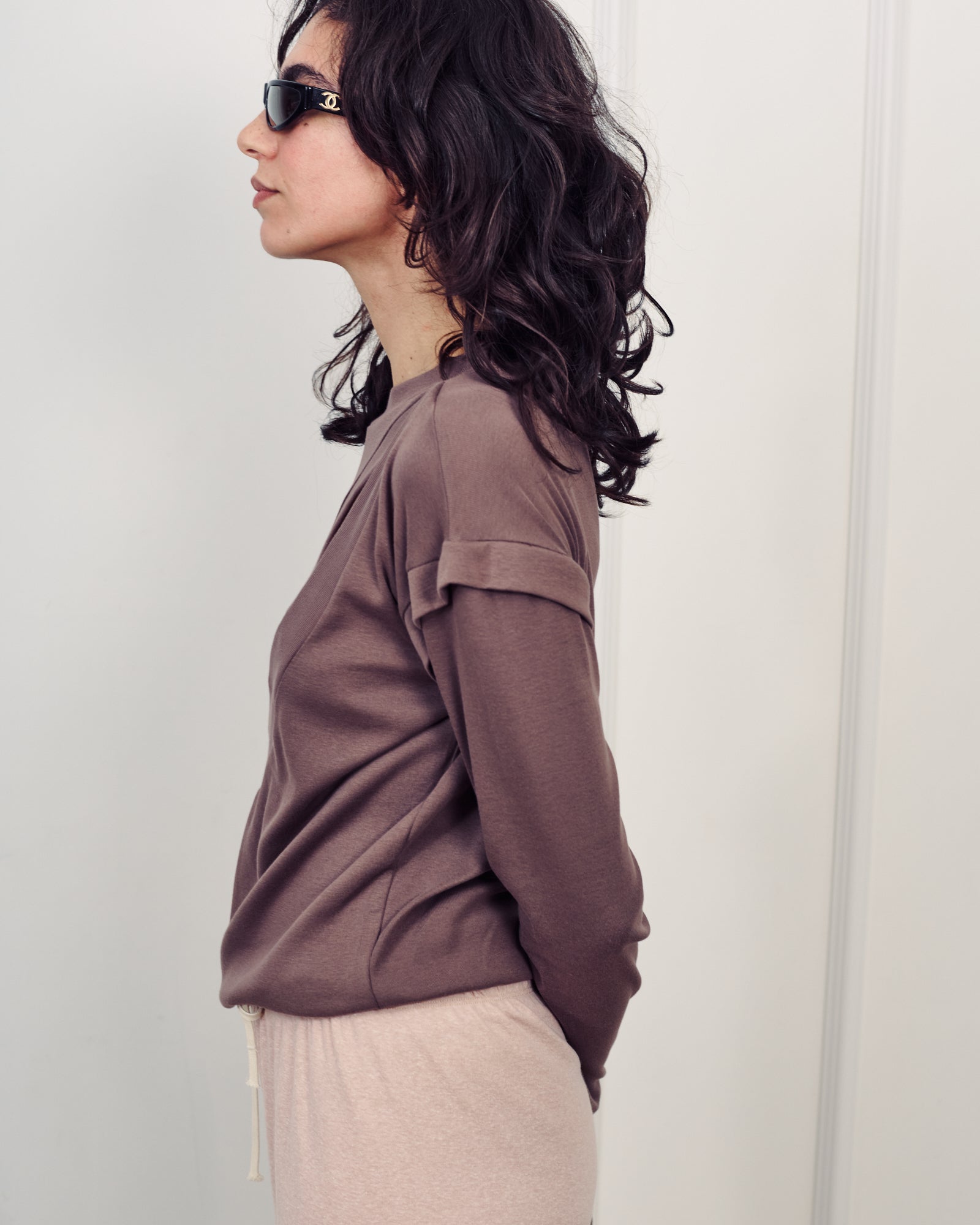 ISABEL SMOKY BROWN TOP