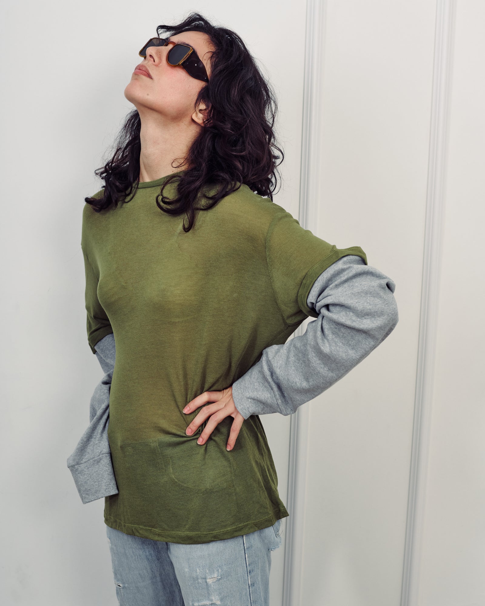 BARI OLIVE GREEN TOP