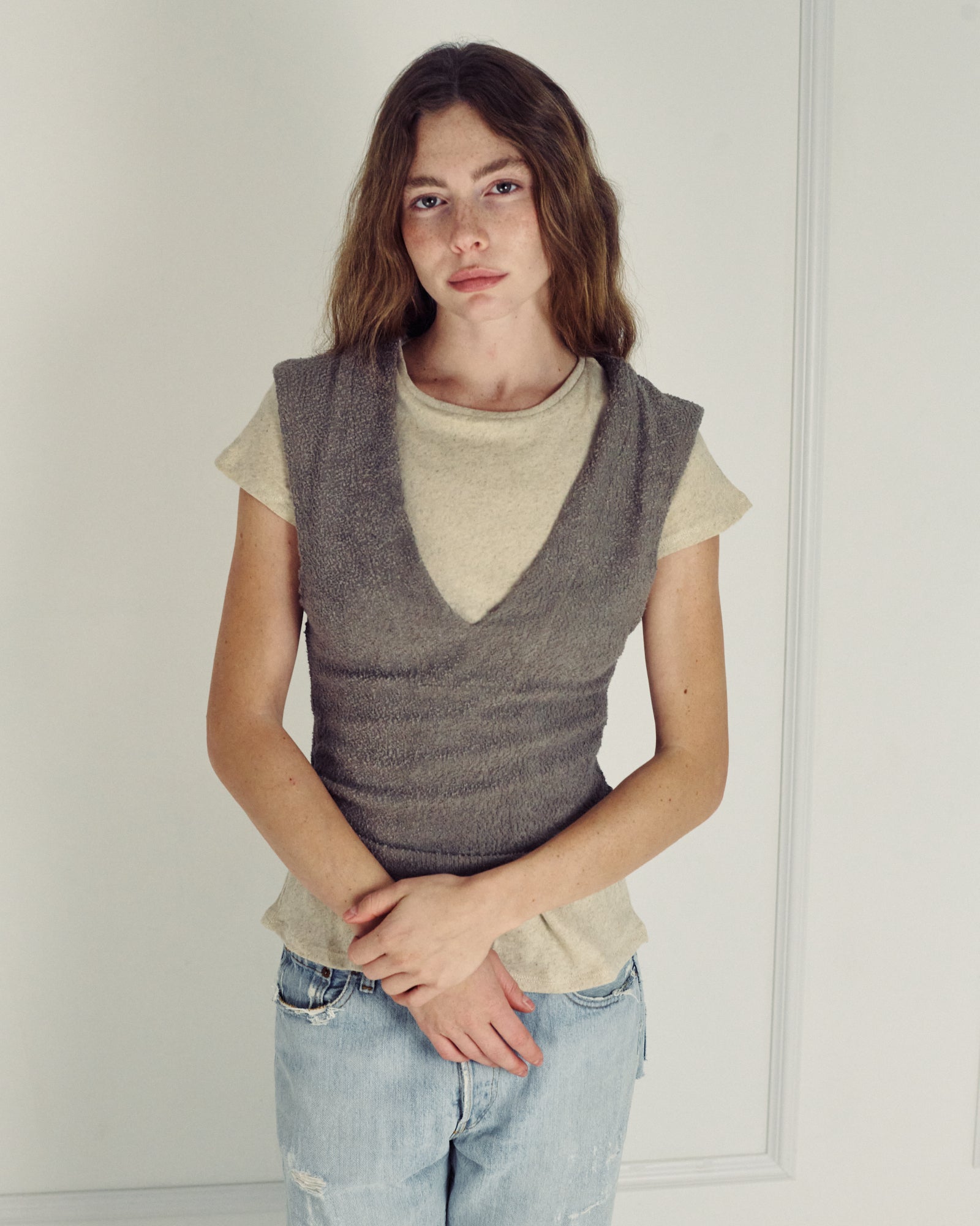 STELLA MONOCHROME GREY TOP