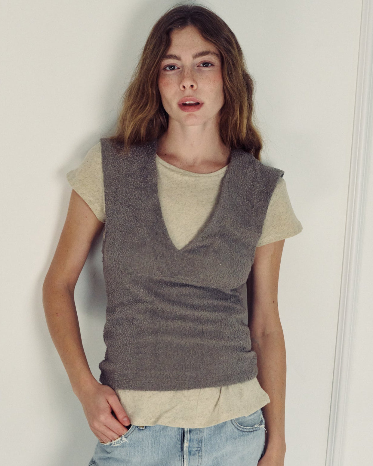 STELLA MONOCHROME GREY TOP