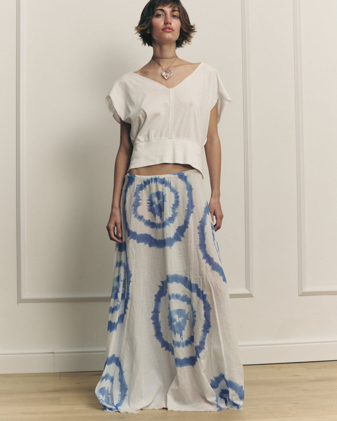 NONA TIE DYE WHITE WITH BLUE SKIRT