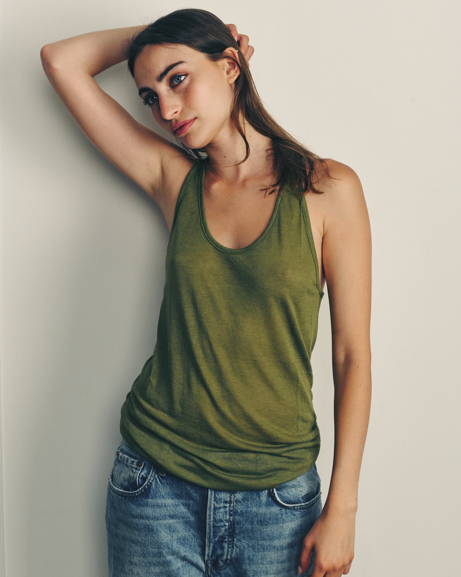 ZIV KNIT TANK OLIVE