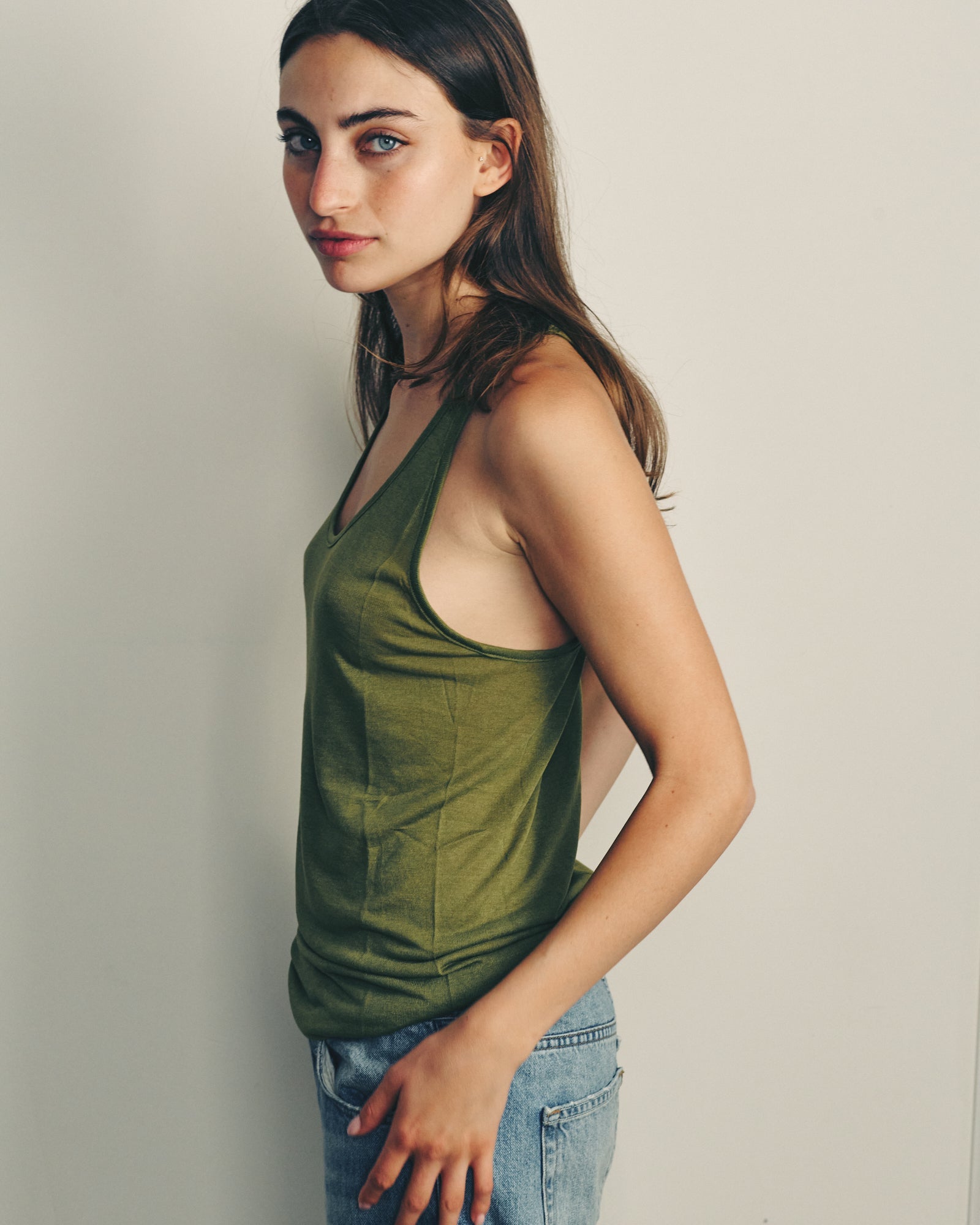 ZIV KNIT TANK OLIVE