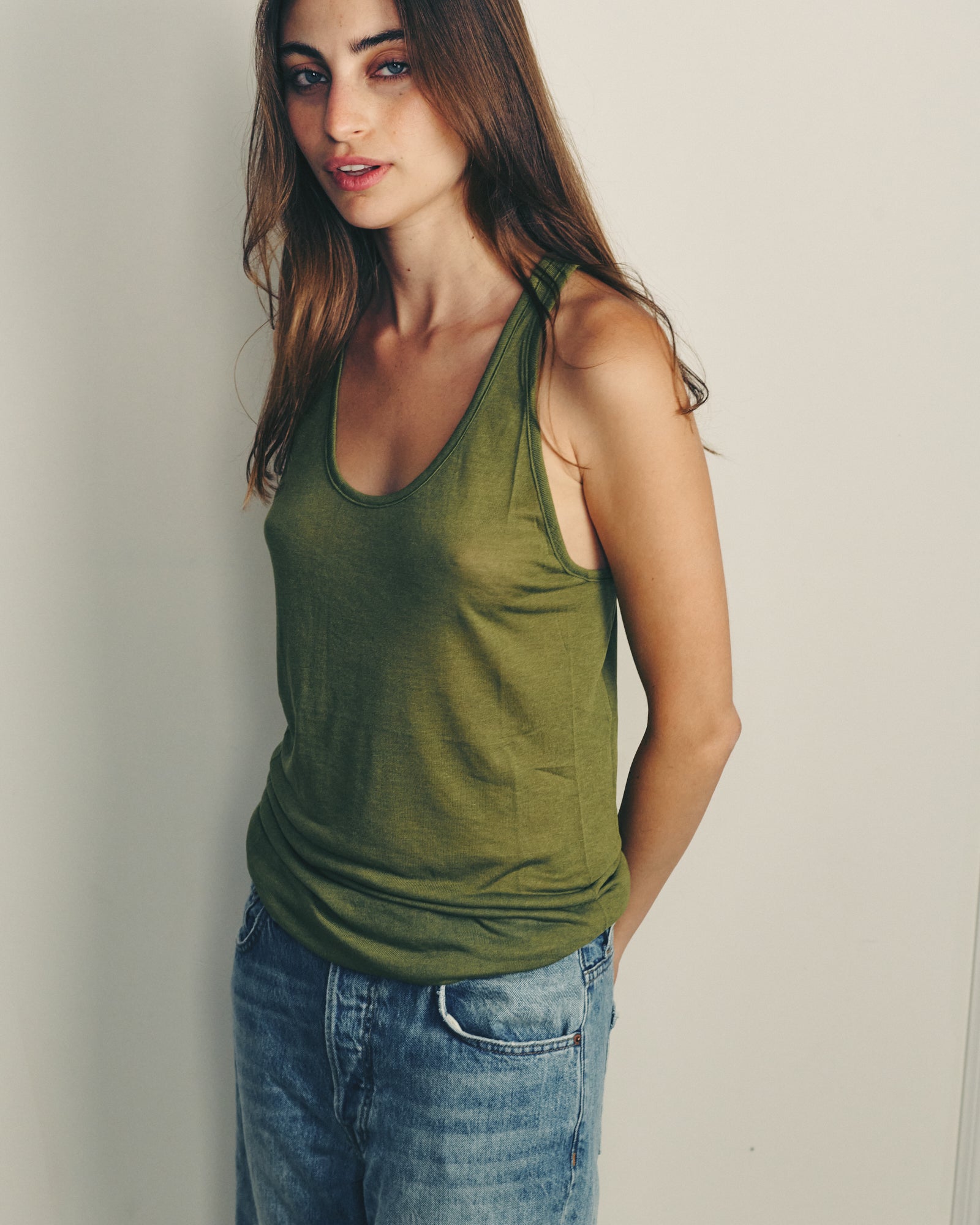 ZIV KNIT TANK OLIVE