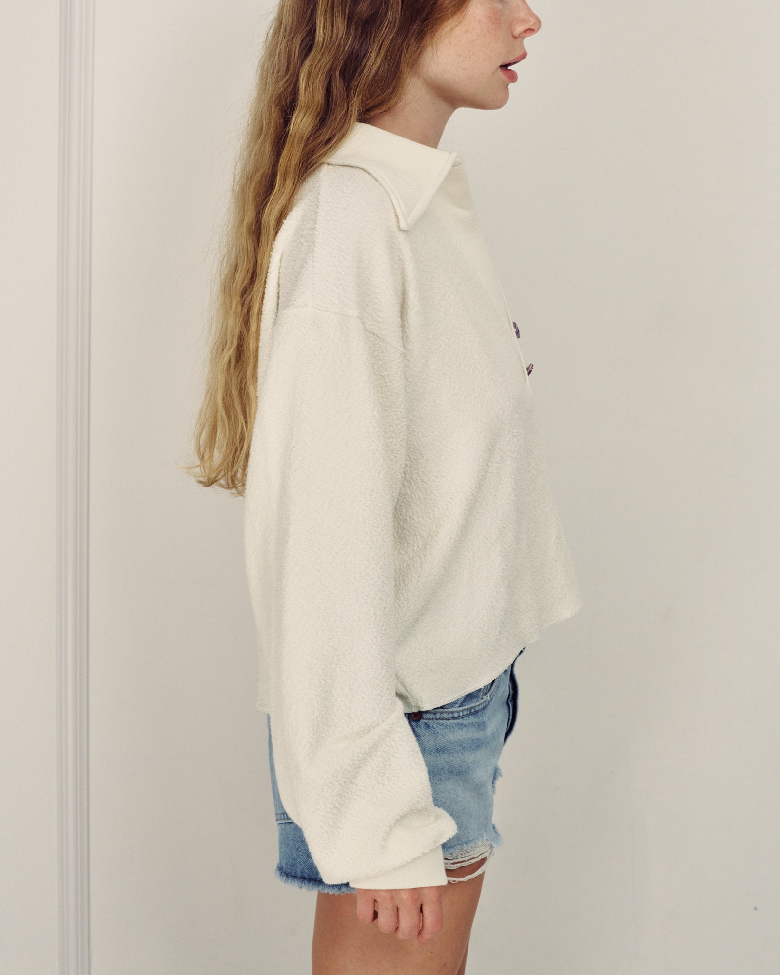 MADLEN POLO SWEATSHIRT CREAM