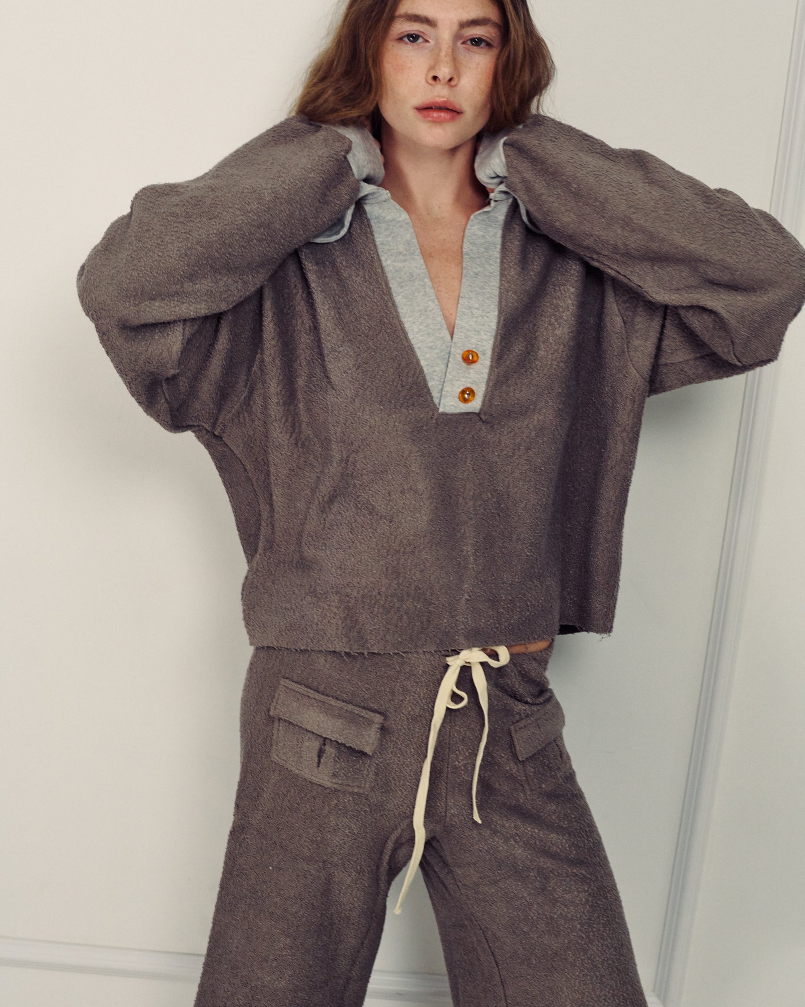 MADLEN POLO SWEATSHIRT GREY