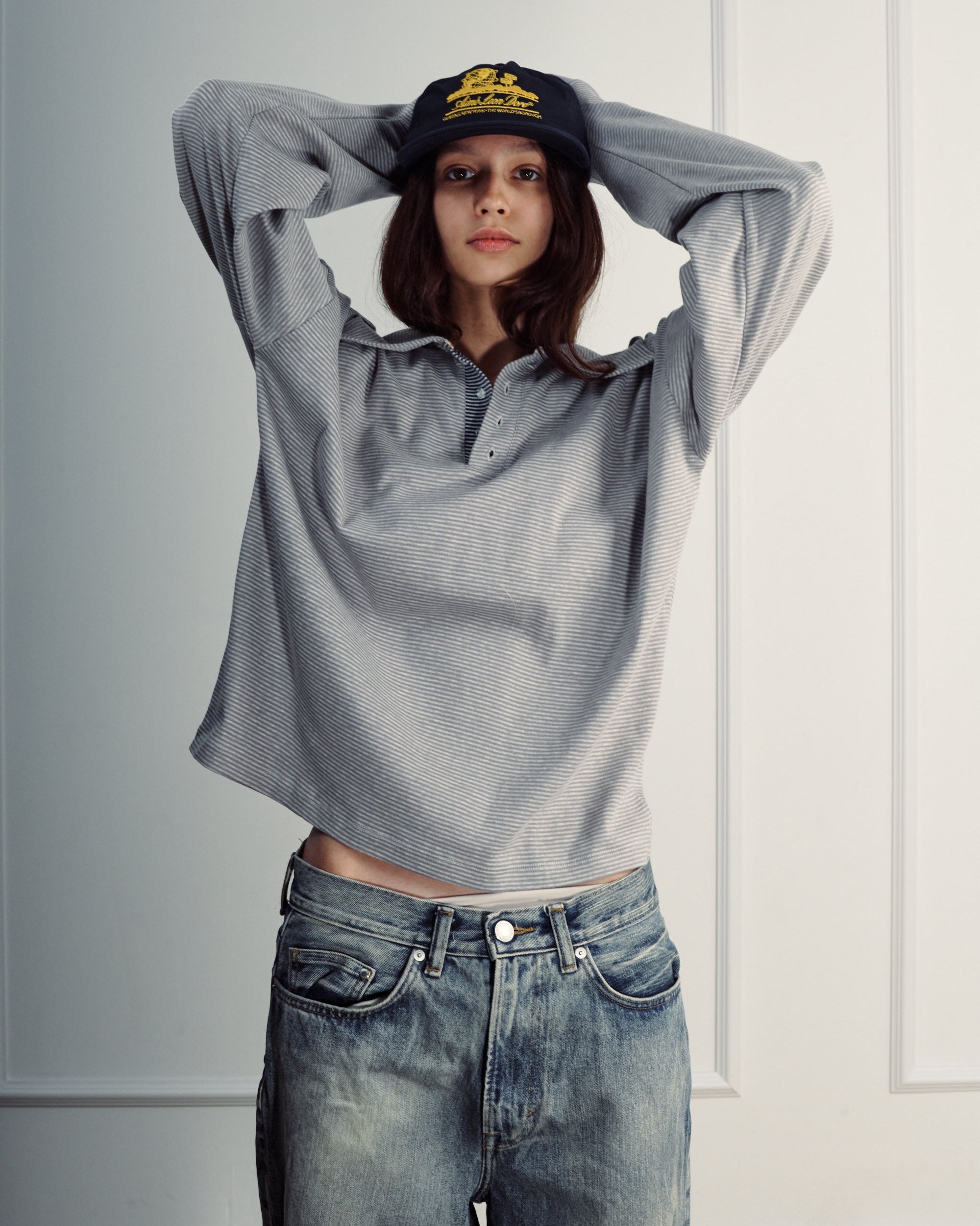 TAMAR POLO GREY STRIPES