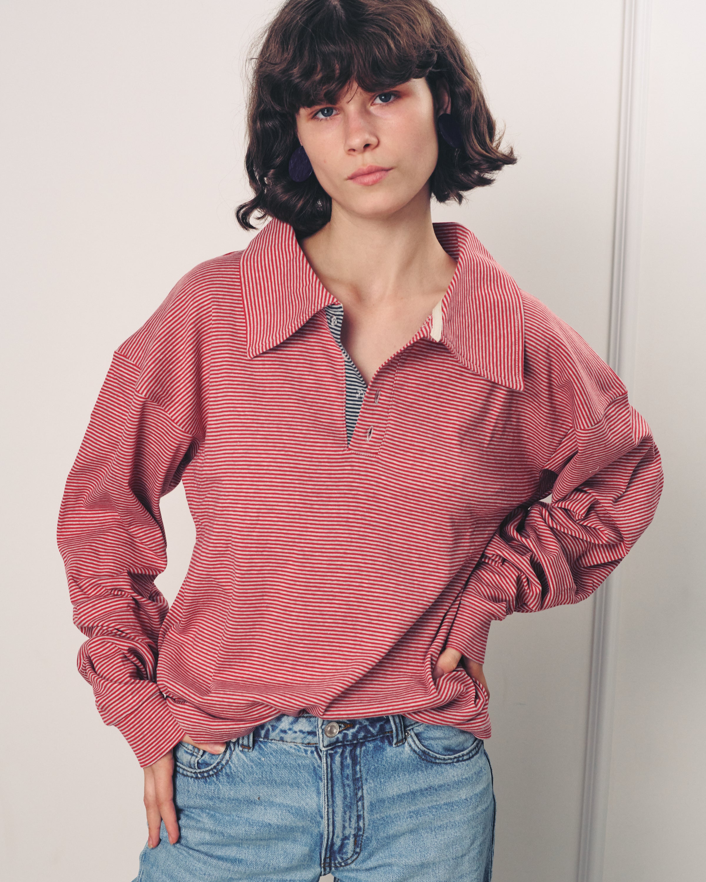 TAMAR POLO ROSE STRIPES