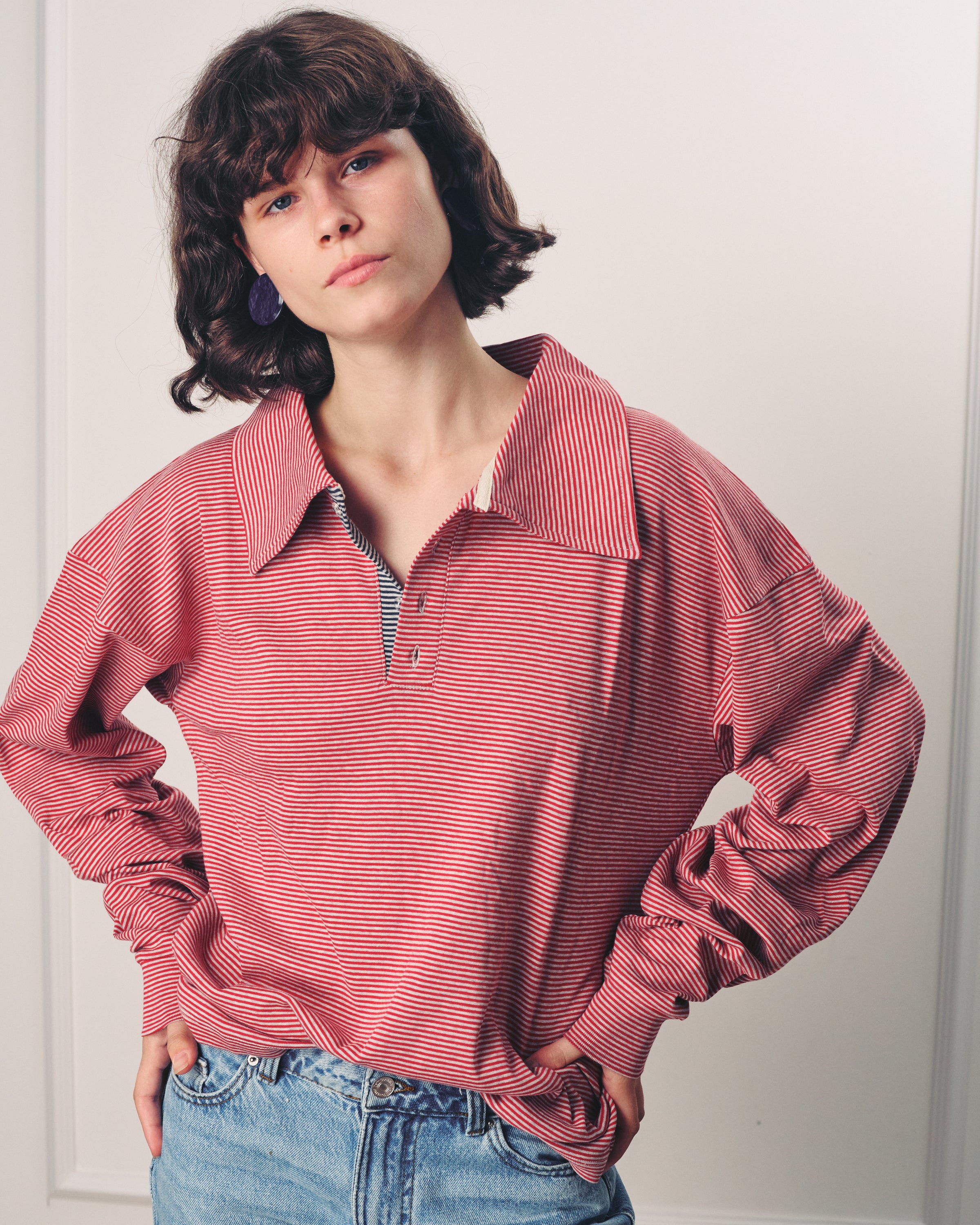 TAMAR POLO ROSE STRIPES