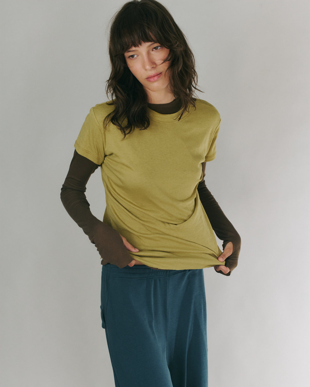 JULIE TEE PALE OLIVE
