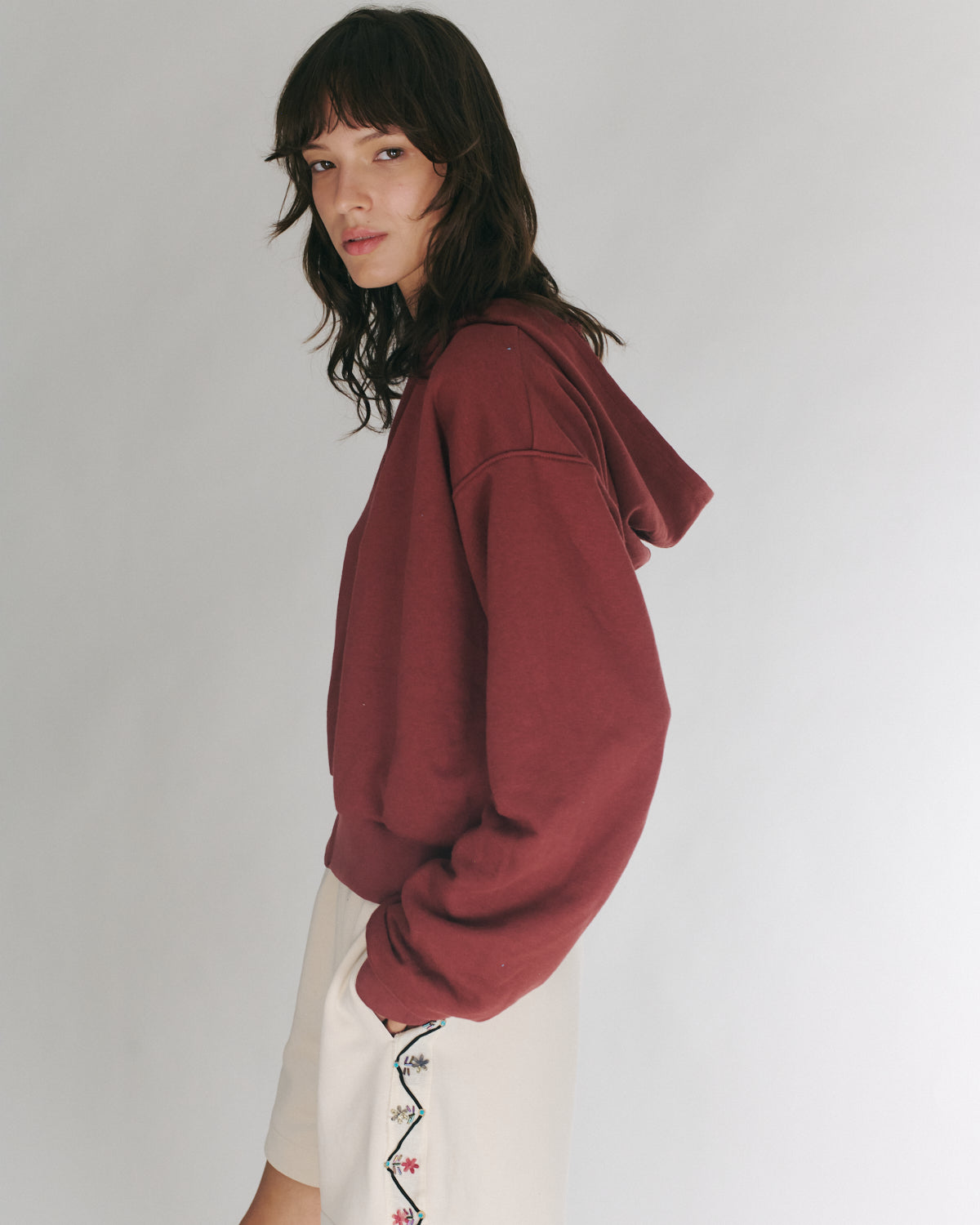MIKEY ZIP HOODIE BURGUNDY
