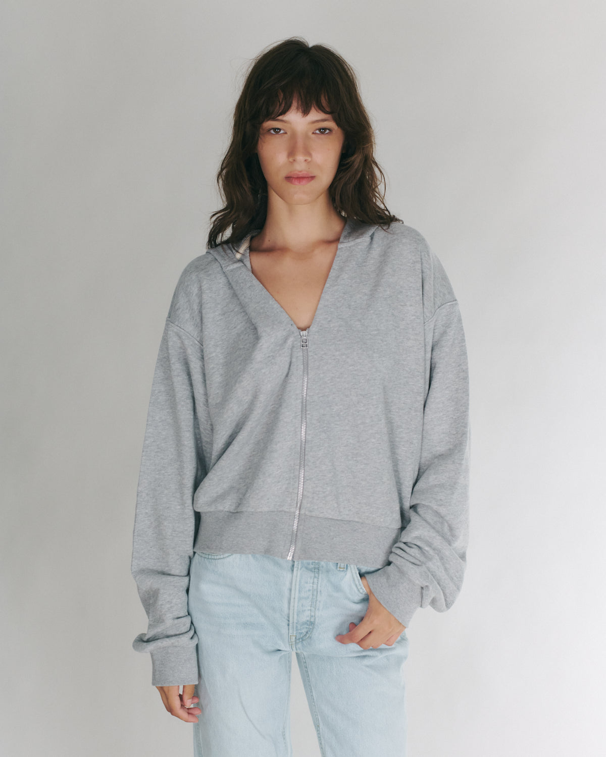 MIKEY ZIP HOODIE AMERICAN GREY