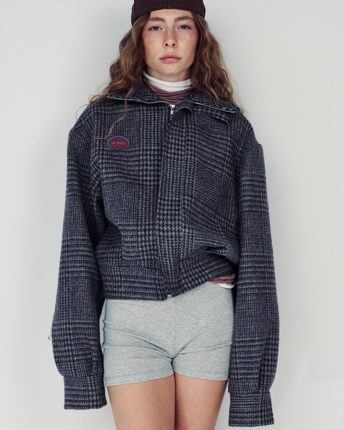 STEFF GREY PLAID WOOL JACKET