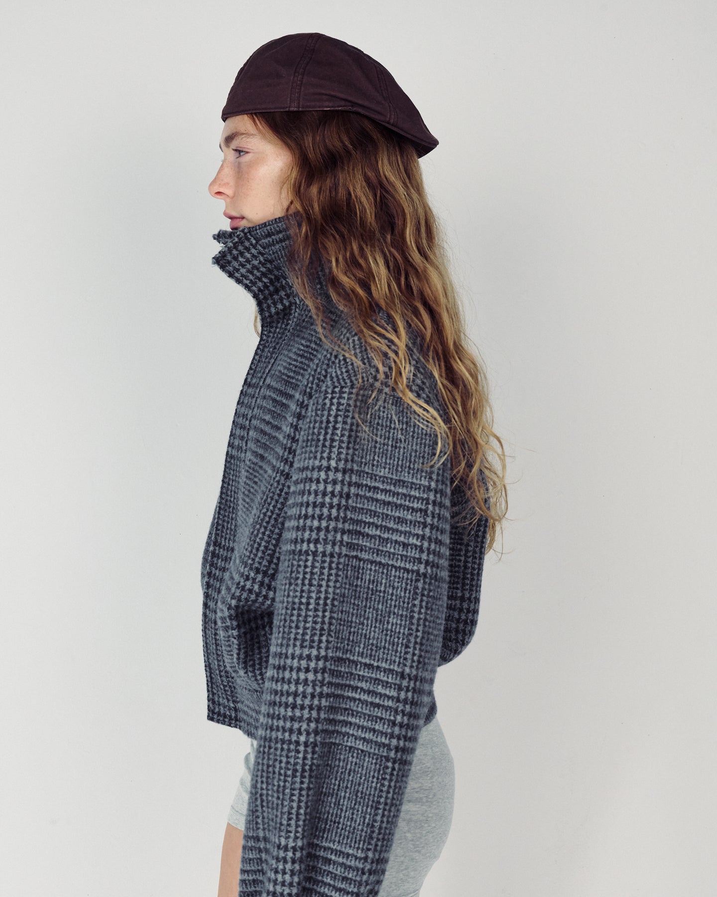 STEFF GREY PLAID WOOL JACKET