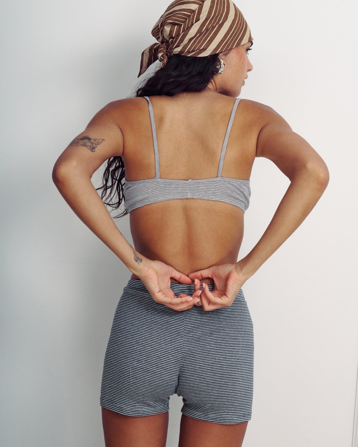 ANGIE GREY STRIPES BRA