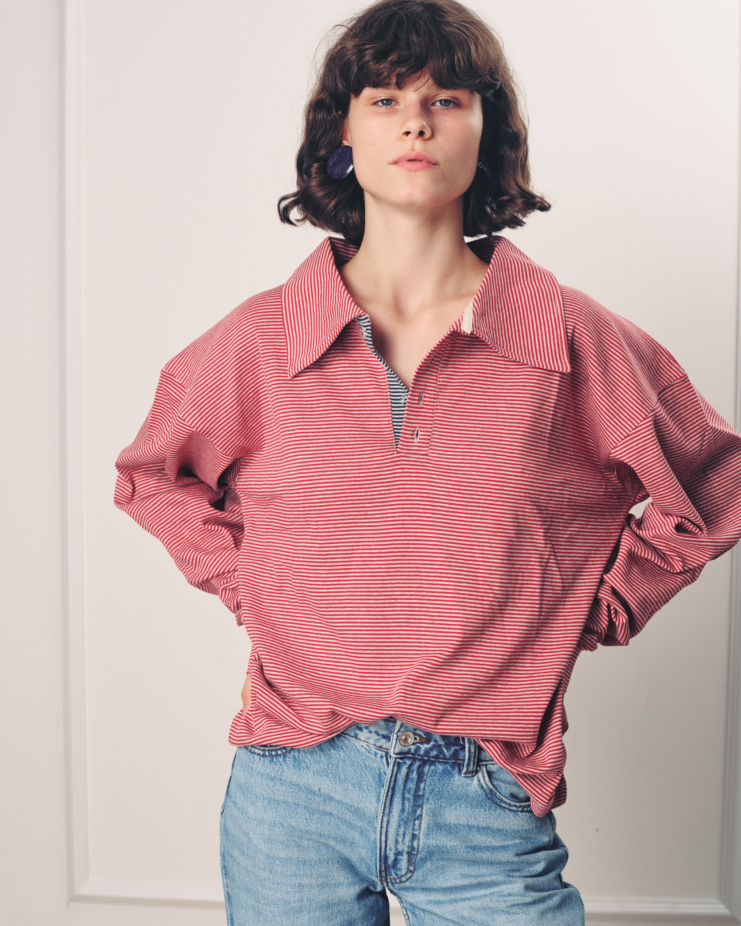 TAMAR POLO ROSE STRIPES