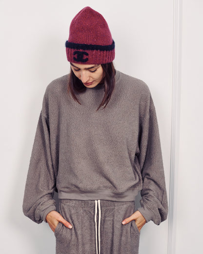 ALBA WIDE SWEATSHIRT MONOCHROME GREY