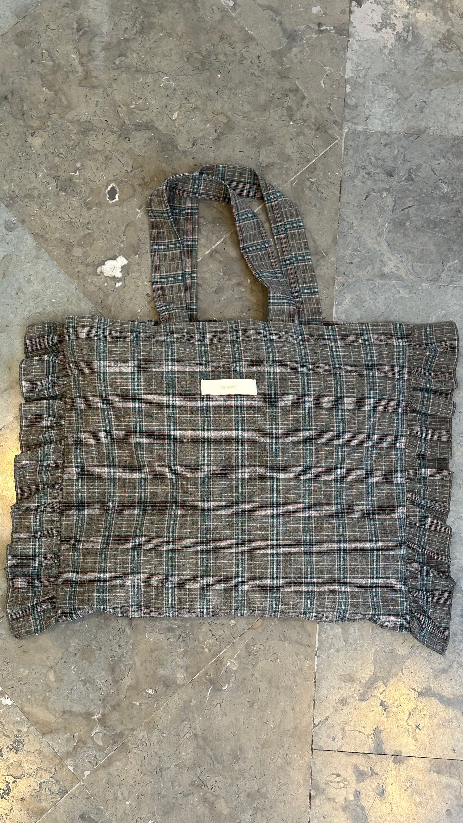 TOTE BAG OLIVE TARTAN