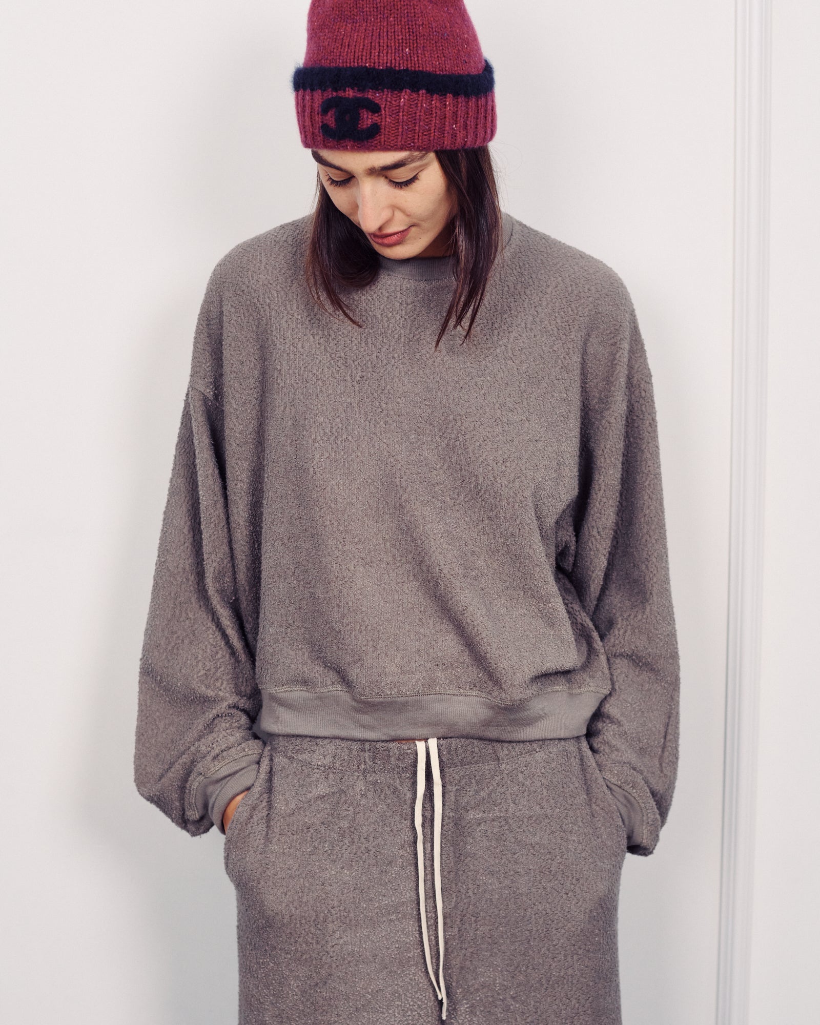 ALBA WIDE SWEATSHIRT MONOCHROME GREY
