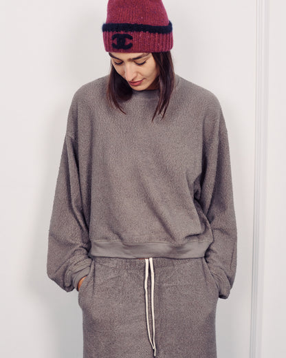 ALBA WIDE SWEATSHIRT MONOCHROME GREY