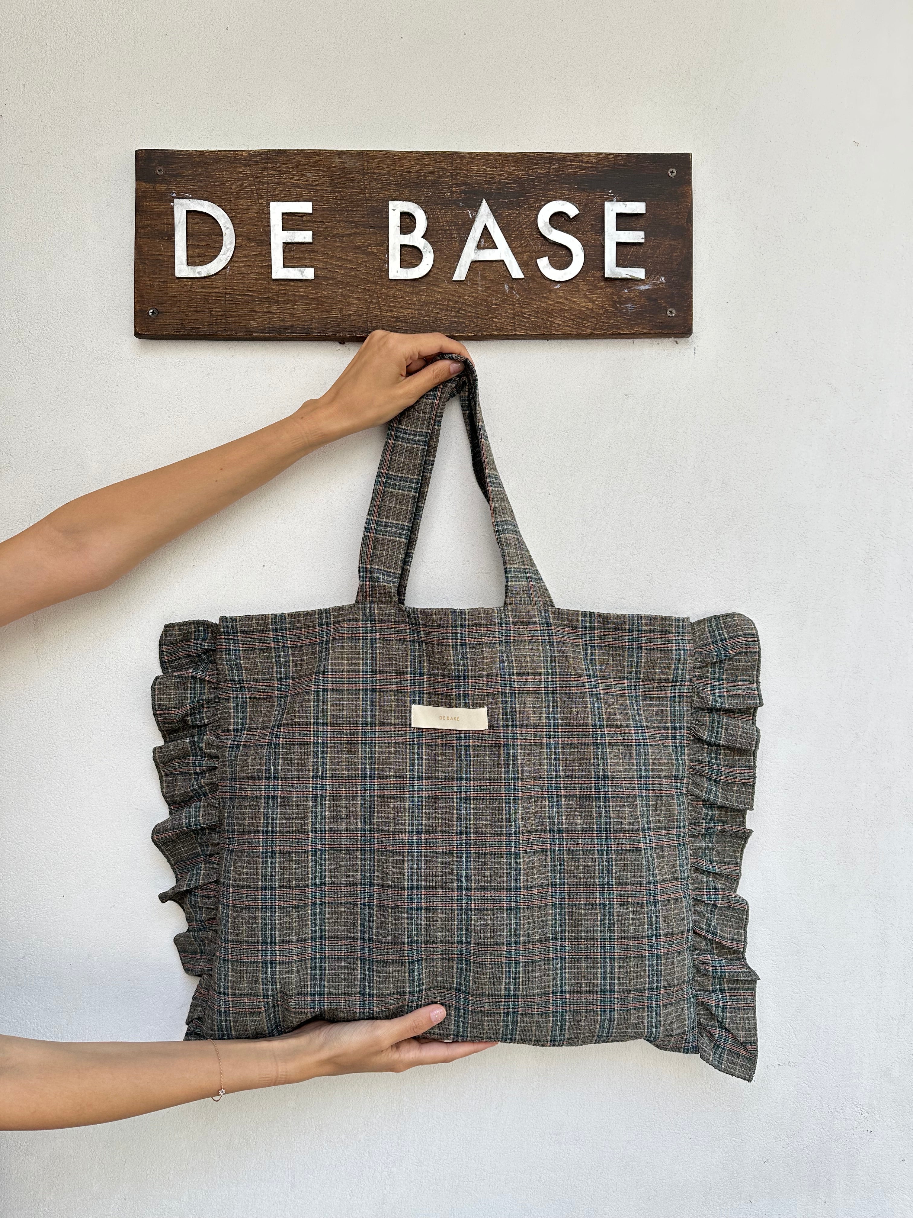 TOTE BAG OLIVE TARTAN