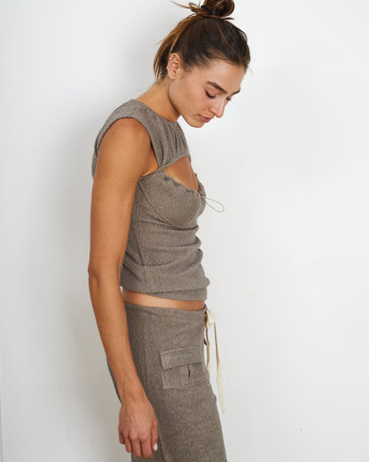 MILIE MONOCHROME GREY TOP