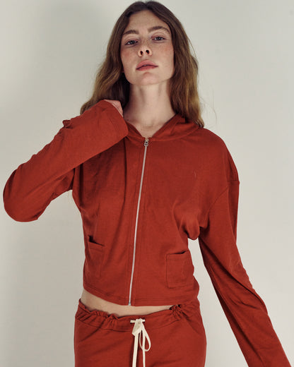 AUDREY DESERT RED CARDIGAN