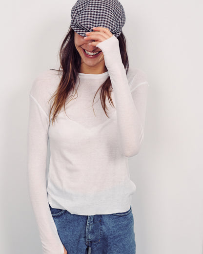 SHAKED WHITE RIB TEE