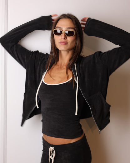 DANIEL ZIP UP EASY BLACK