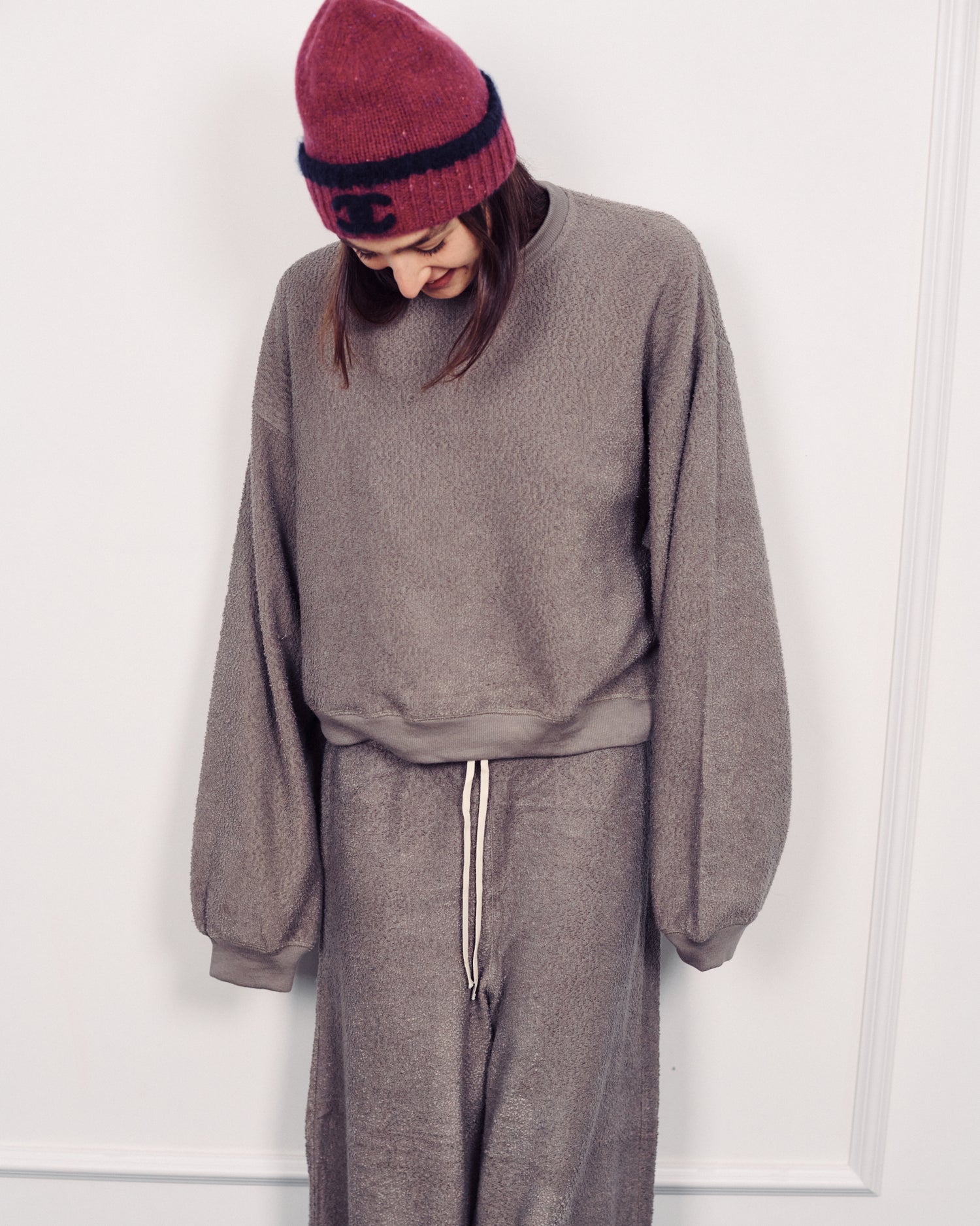 ALBA WIDE SWEATSHIRT MONOCHROME GREY